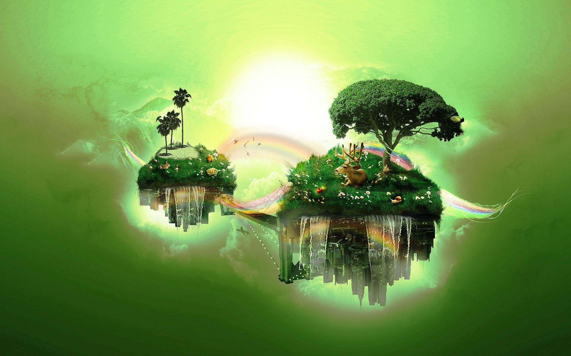 1920x1200 Psychedelic CGI Landscape: A Stunning
