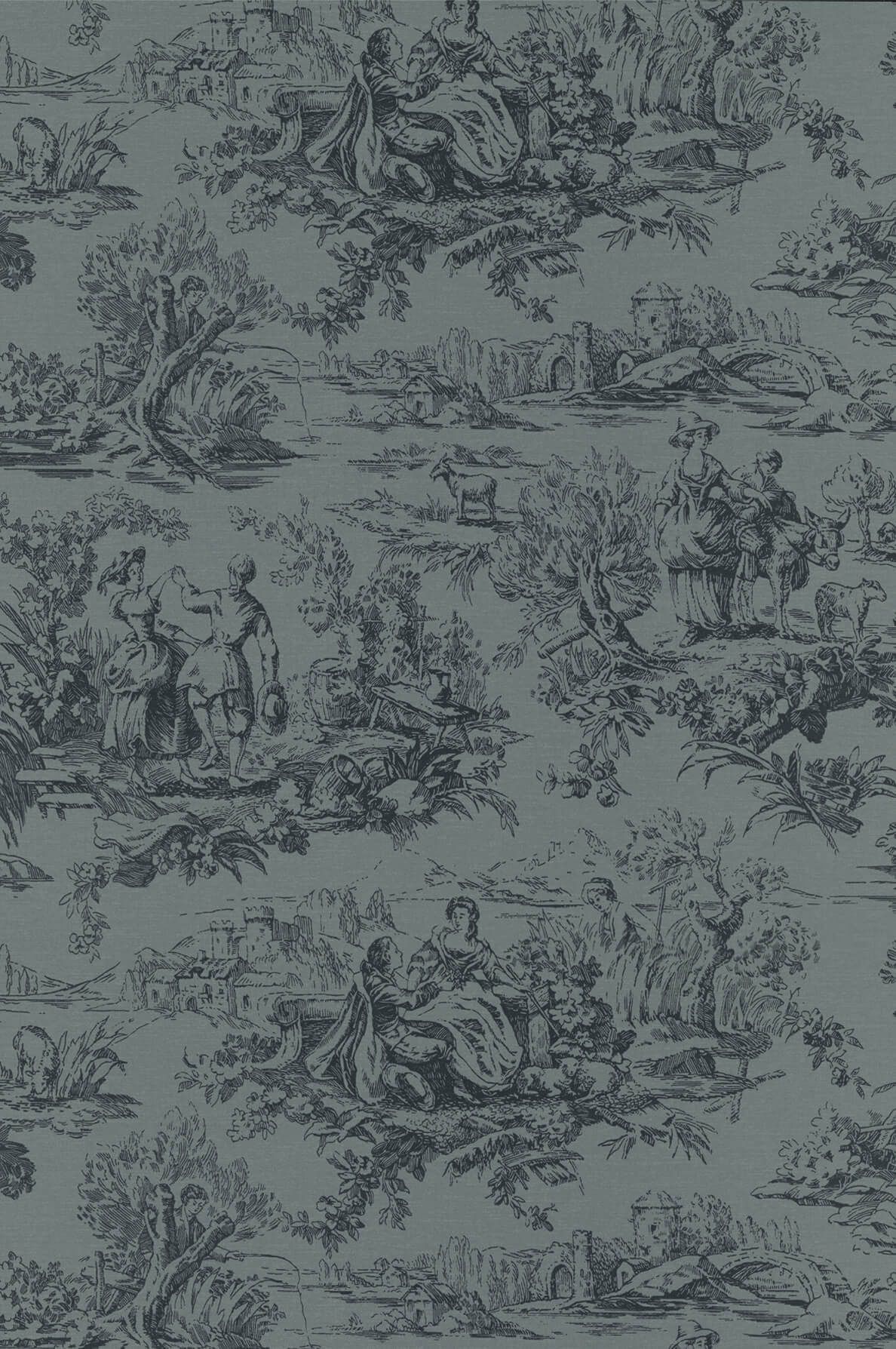 1188x1788 Lovers' Toile' Blue. Little