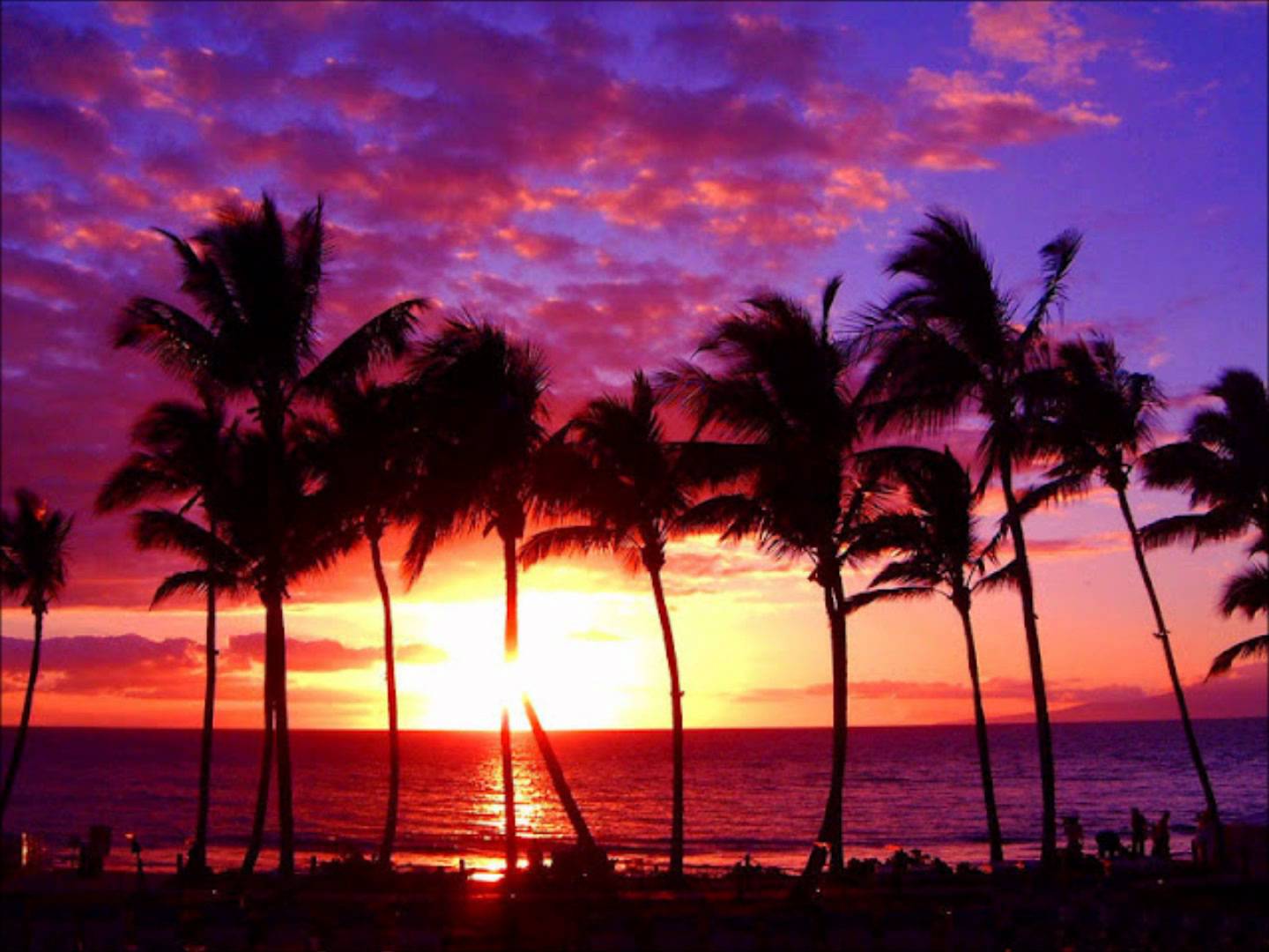 1440x1080 Purple Sunset Wallpaper Island Hawaii Sunset, HD