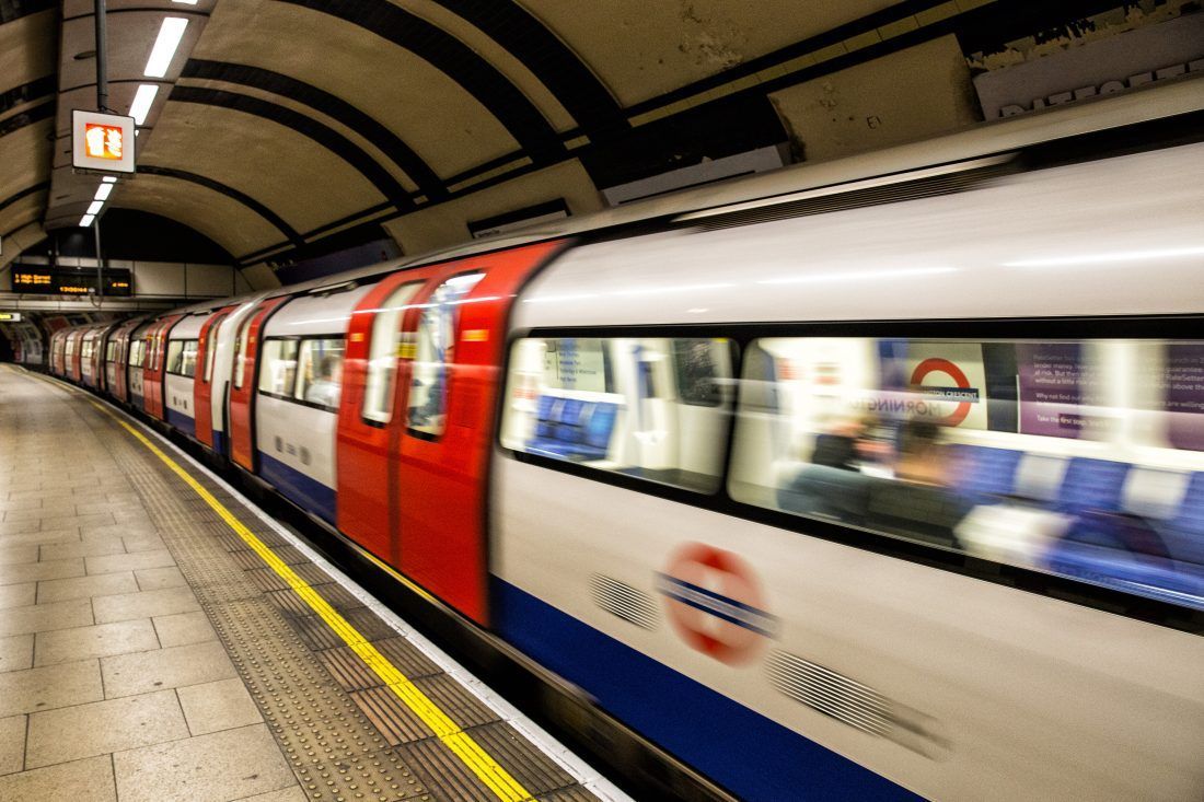 1100x733 London Tube Arrival Royalty Free Stock