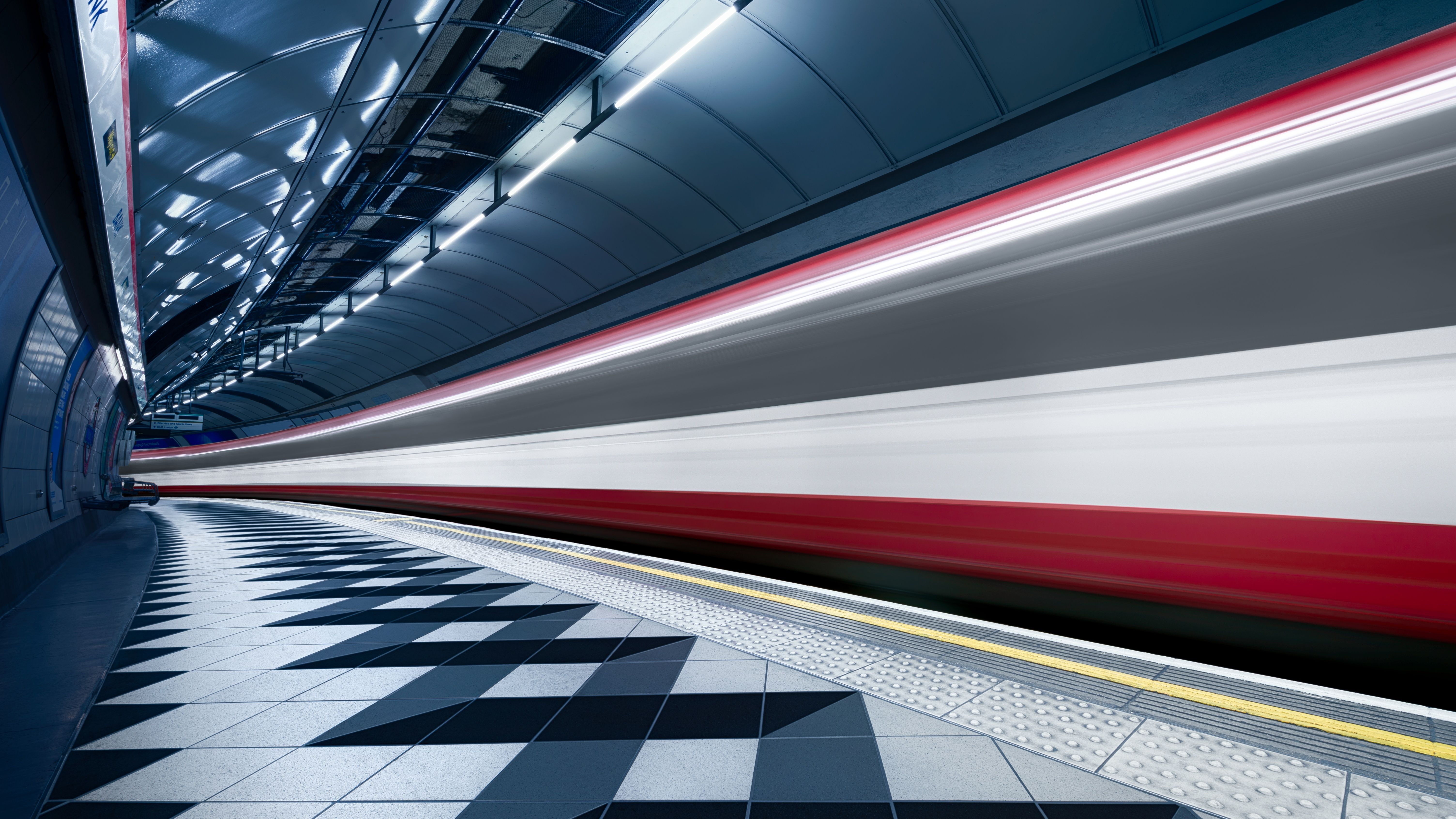 6016x3384 Bank Station Wallpaper 4K, Blurred