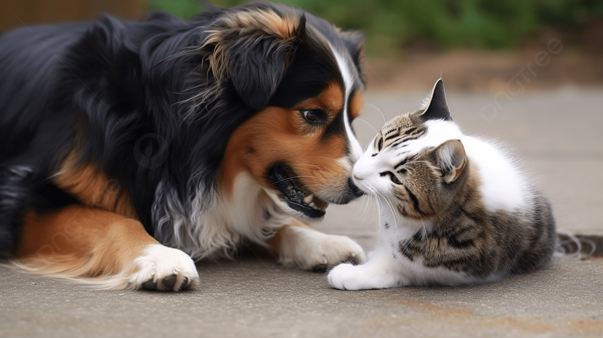 1200x673 Dog And A Cat Play Together Outside