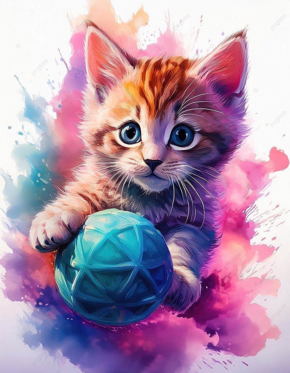 960x1234 Cute Kitten Playing With Ball