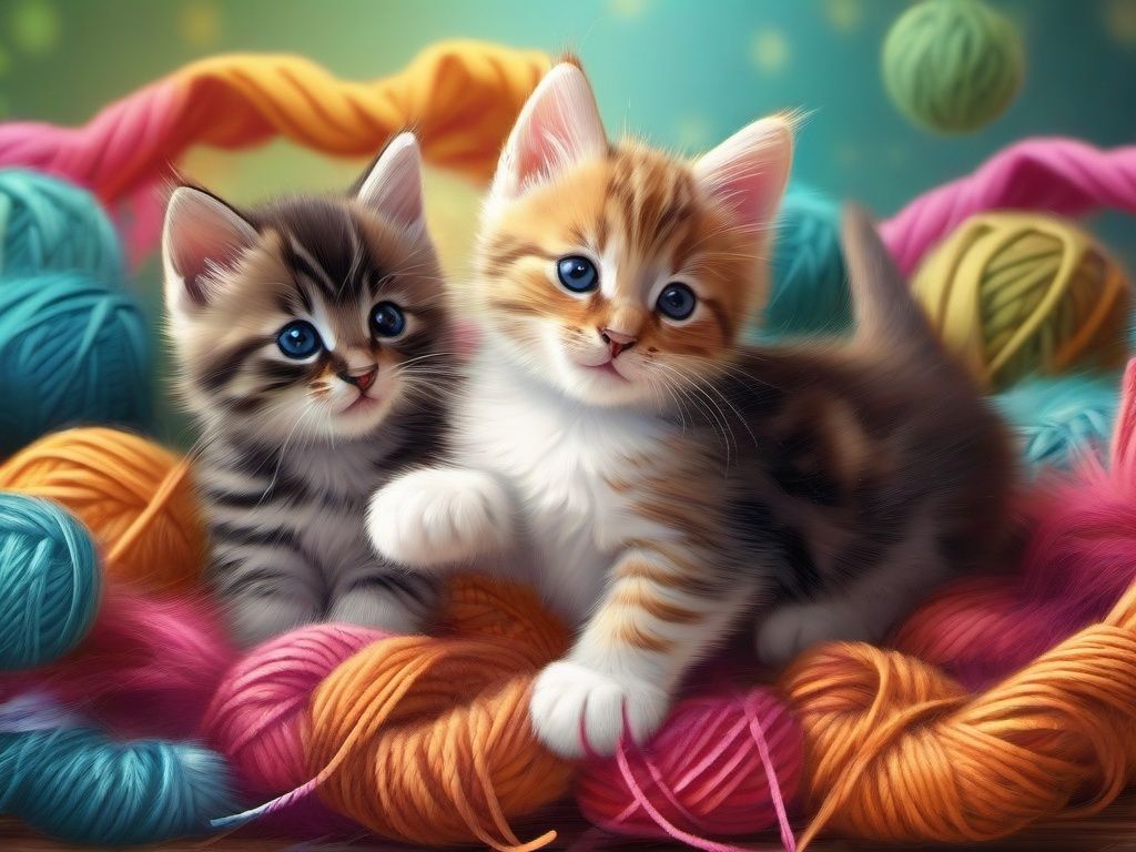 1024x768 Cute Background Kittens