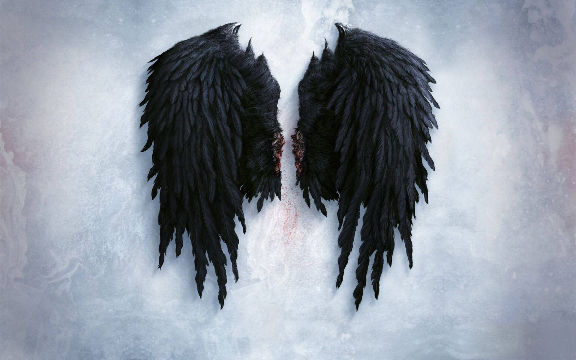 1920x1200 Black Angel Wings Wallpaper