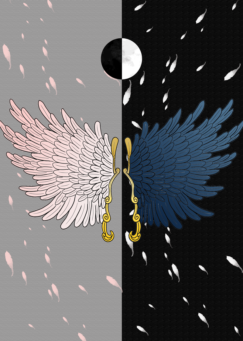 800x1120 Devil Angel Wings Background. PSD Free