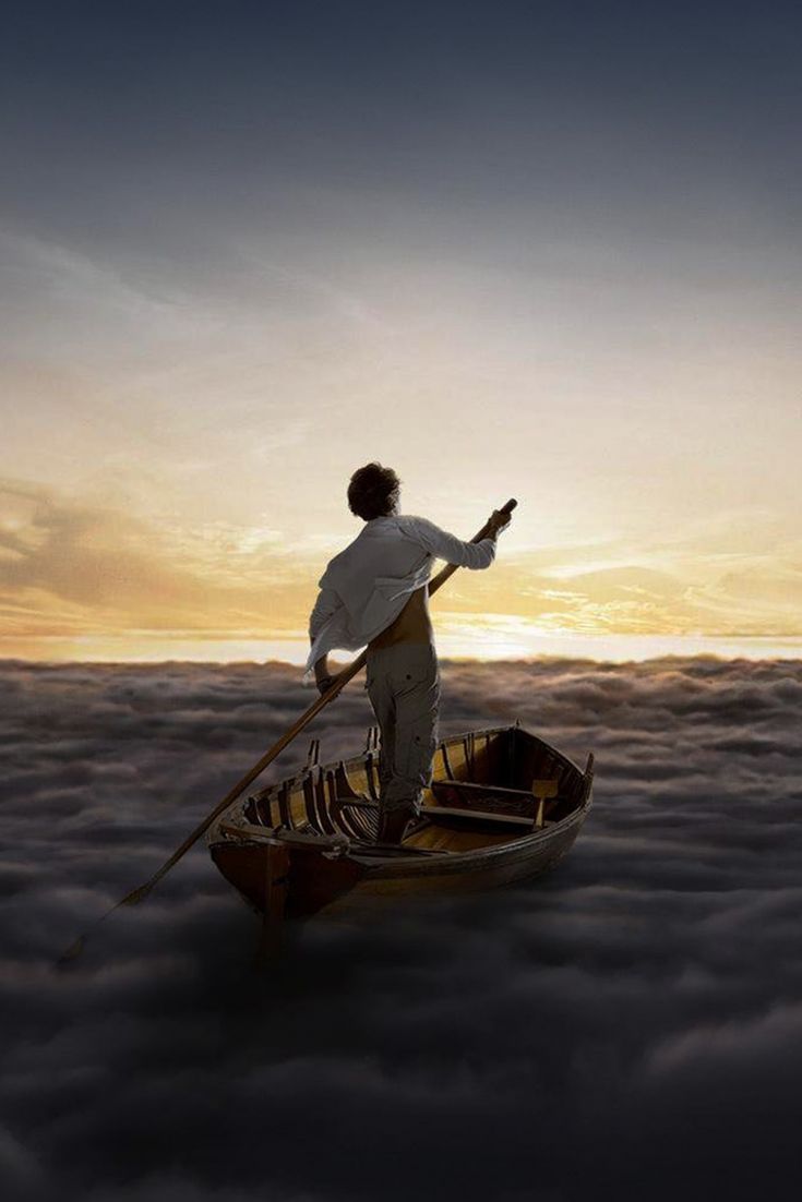 735x1102 Download Single Man Rowing Clouds Wallpaper