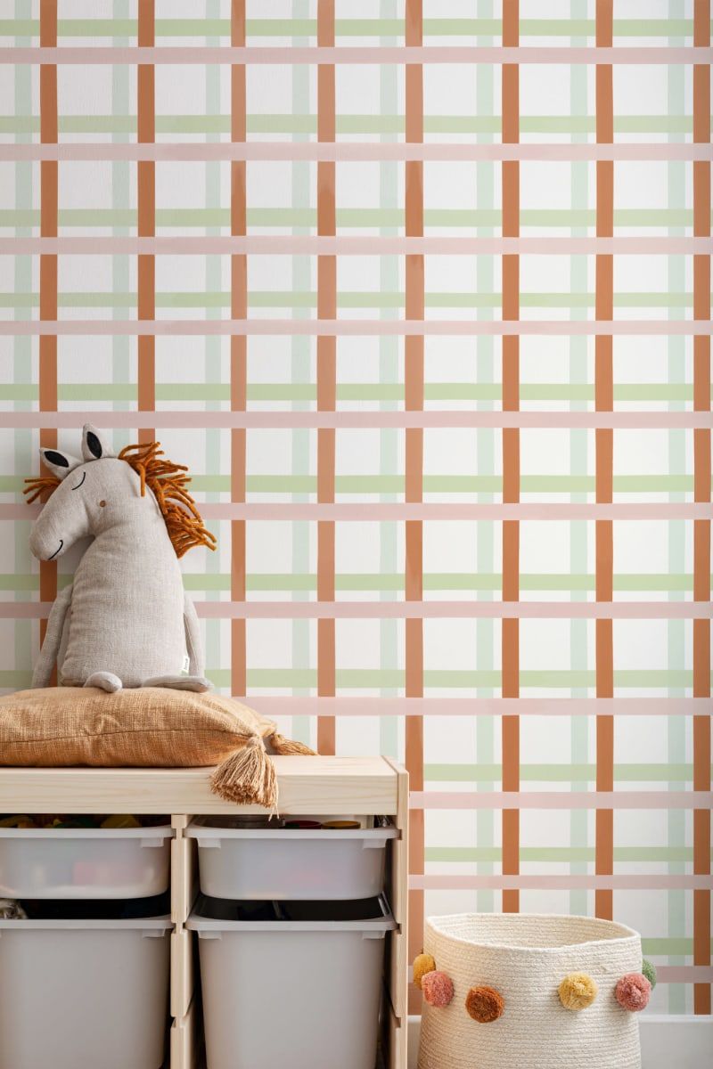 800x1200 Pink & Green Pastel Plaid Wallpaper