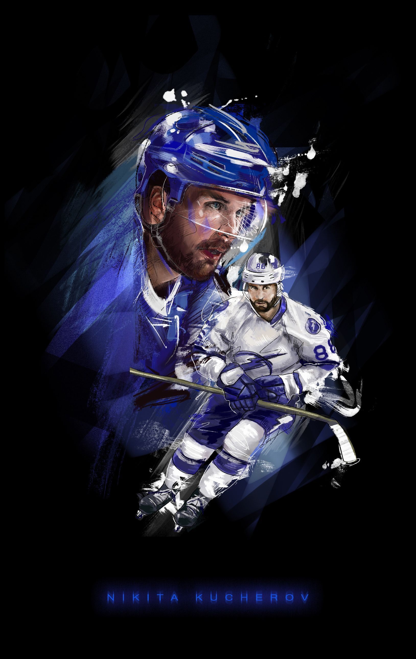 1628x2578 Hockey poster. Nikita Kucherov portrait