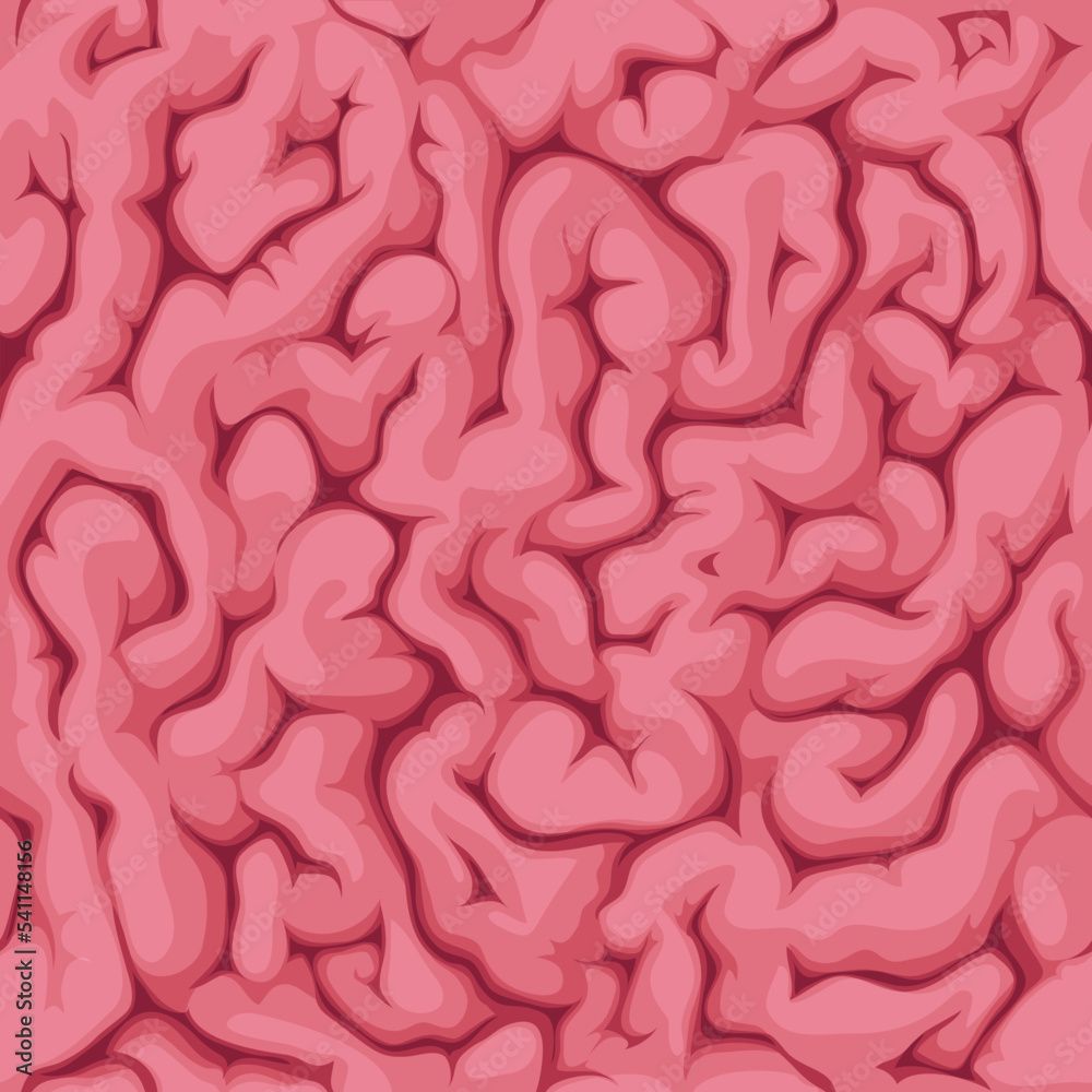 1000x1000 Human brain seamless pattern. Pink