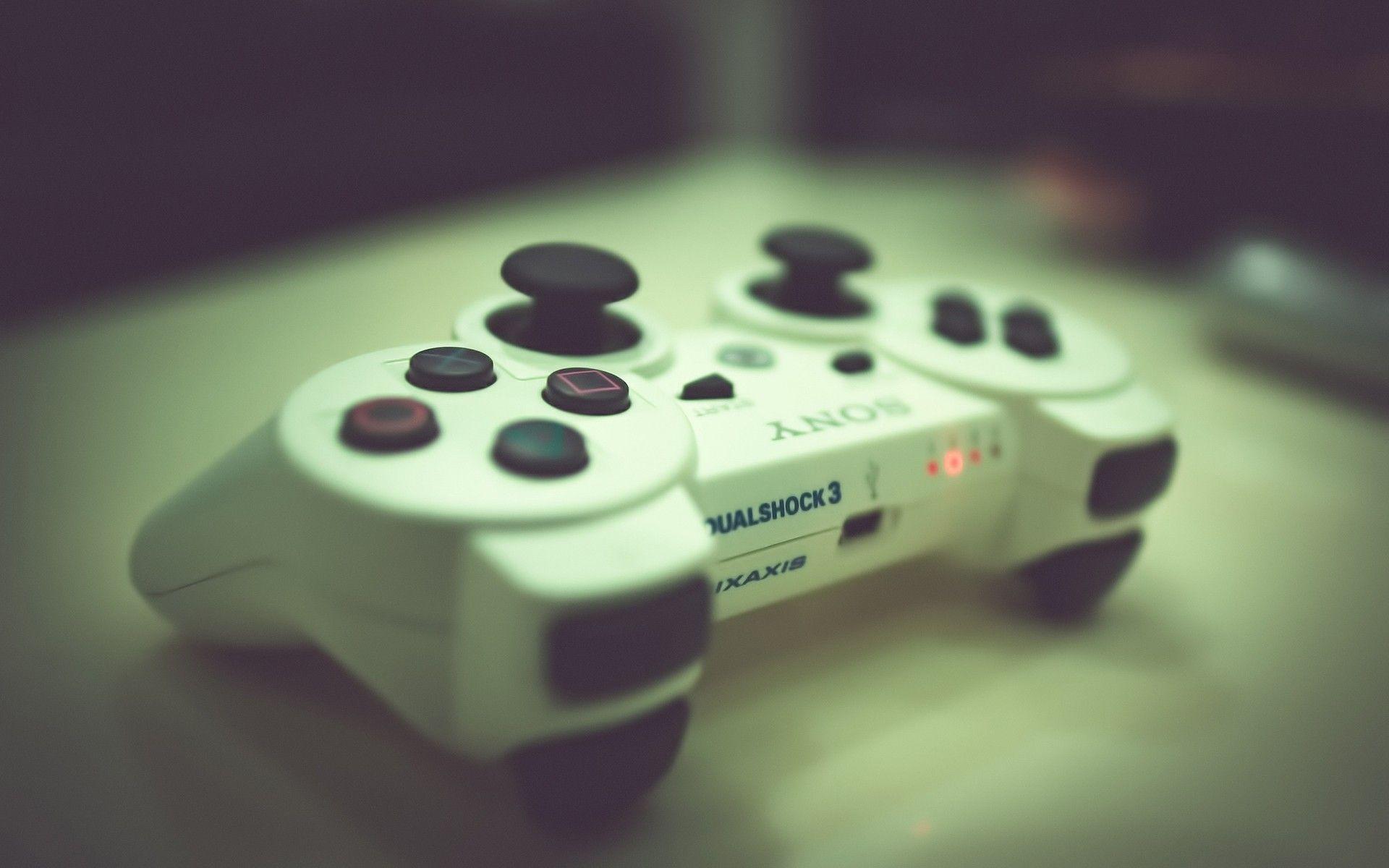 1920x1200 technology, PlayStation, macro, controllers, PS white