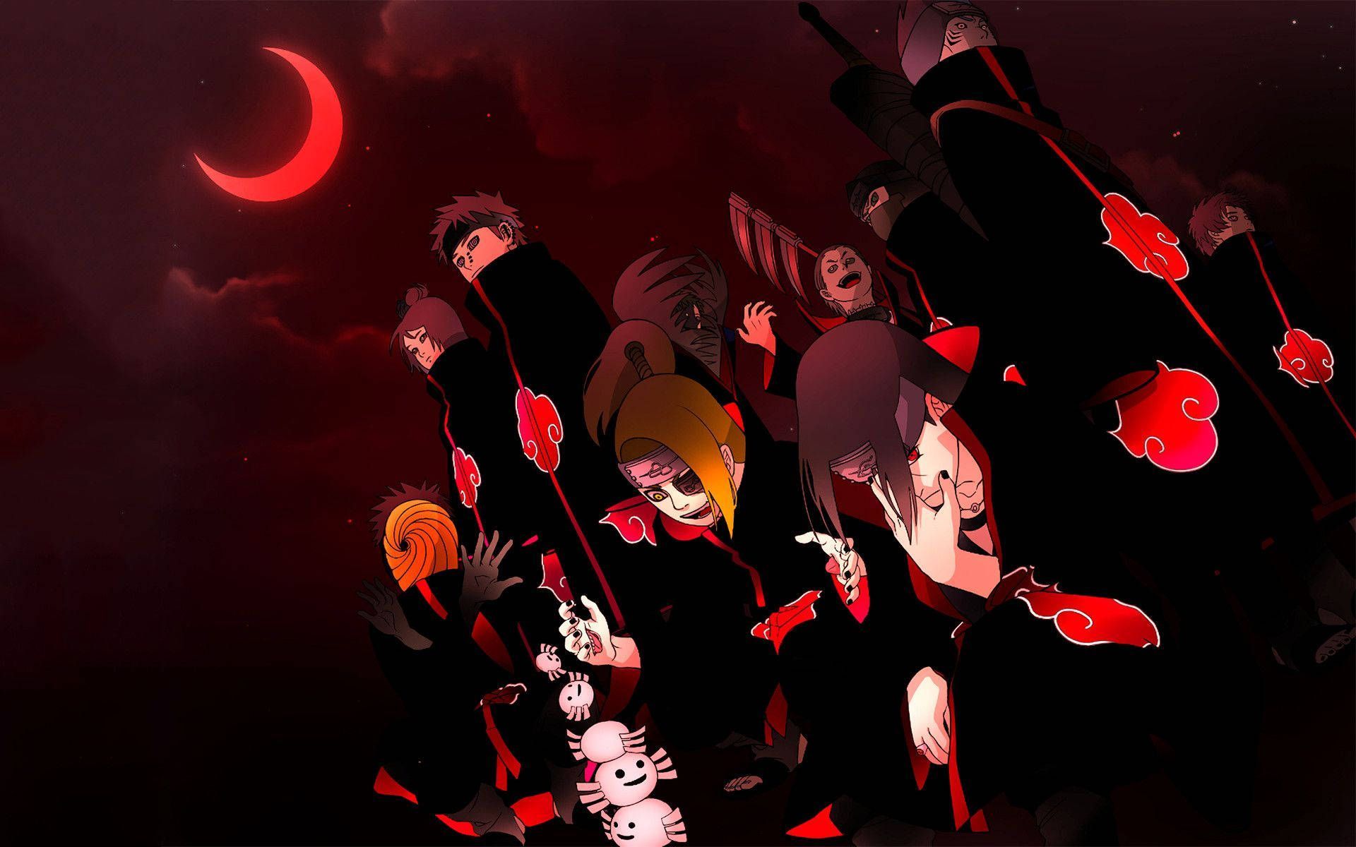 1920x1200 Akatsuki Under Red Moon Wallpaper