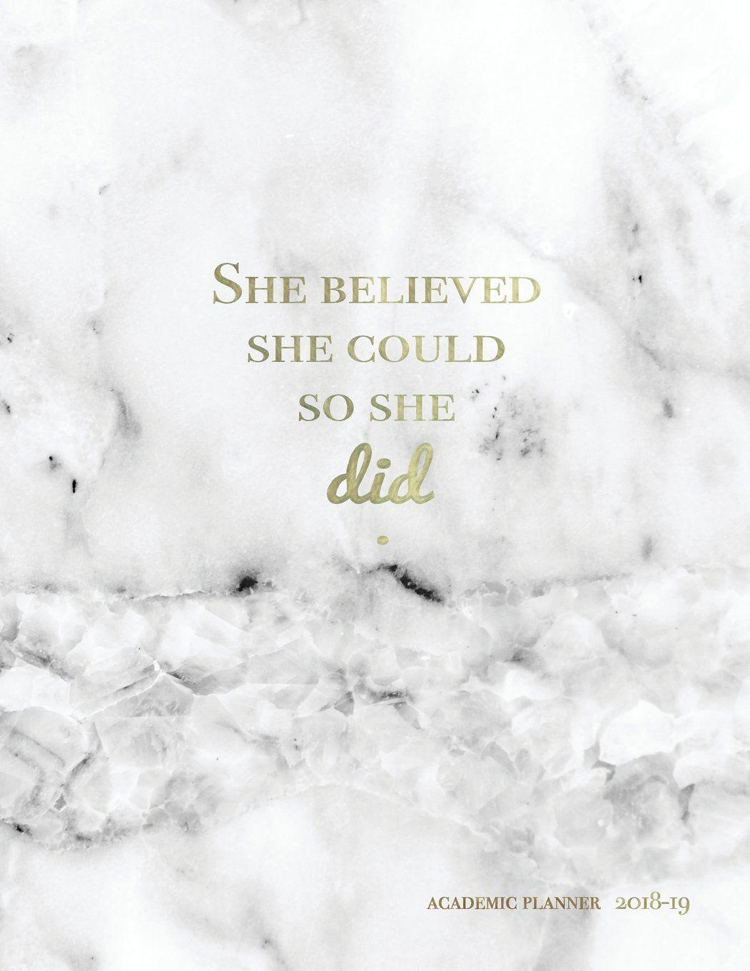 1051x1360 She Believed She Could So She Did Academic Planner 2018 2019