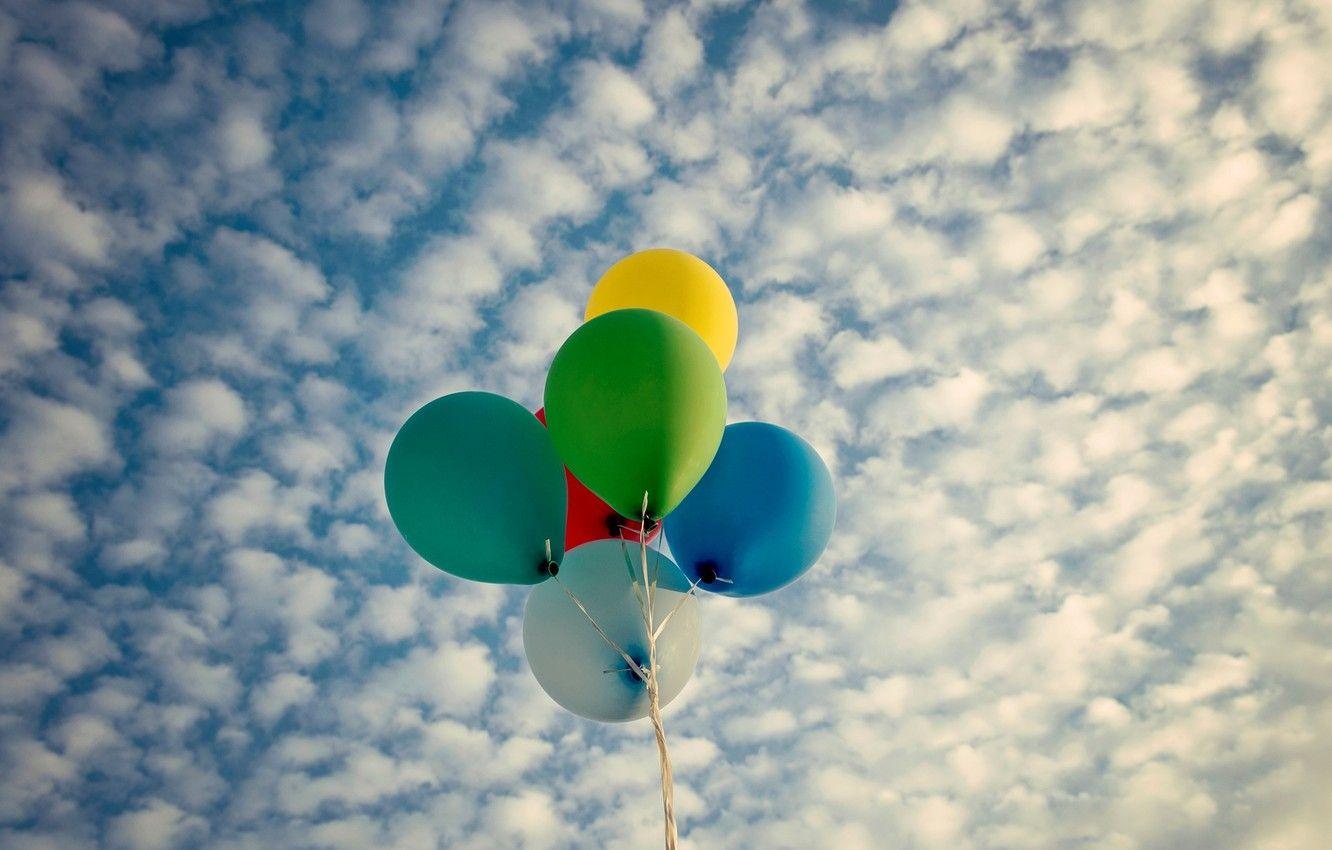1332x850 Wallpaper the sky, clouds, balls, balloons, background