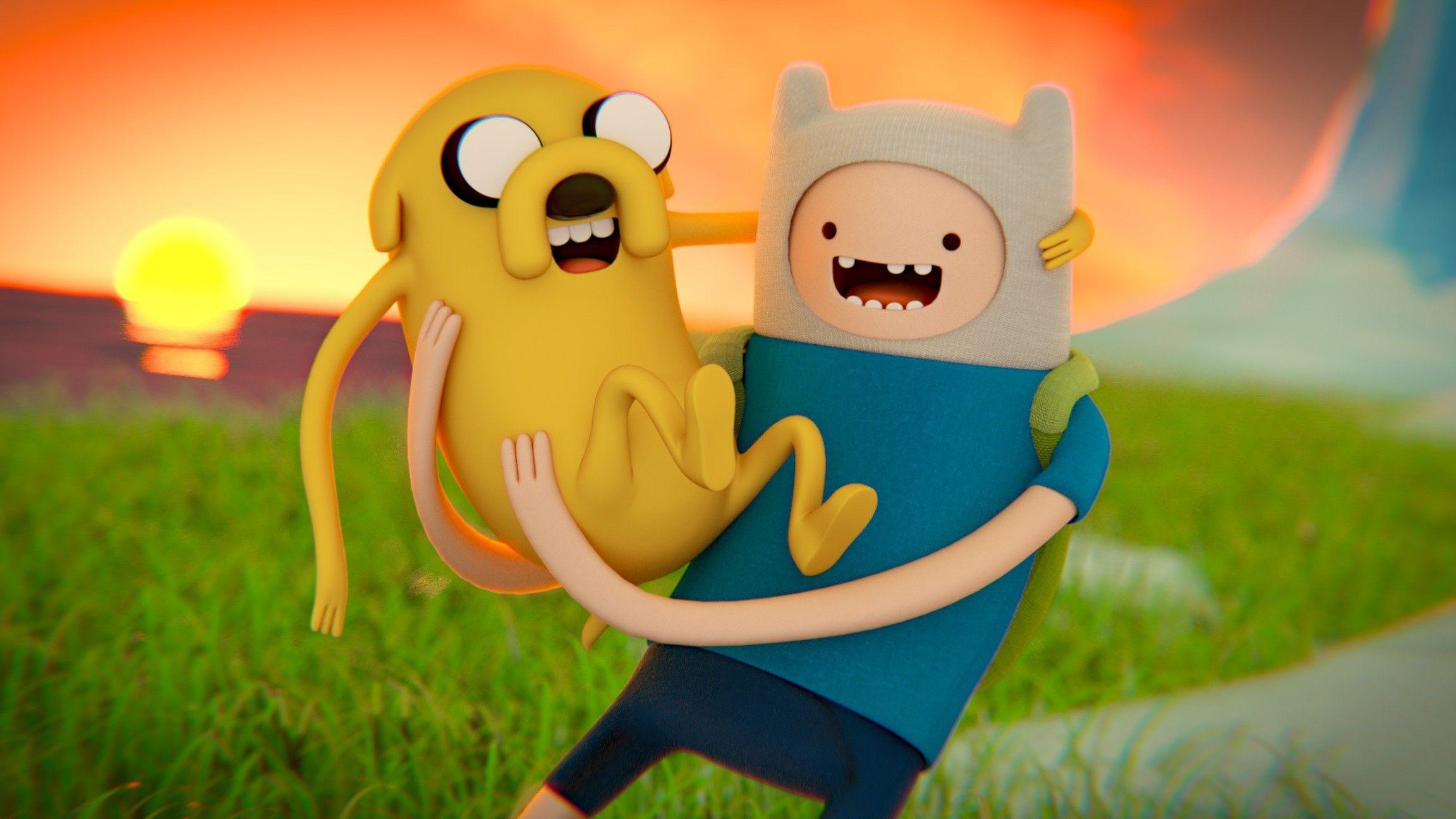 2304x1296 adventure time finn the human jake the dog High Quality