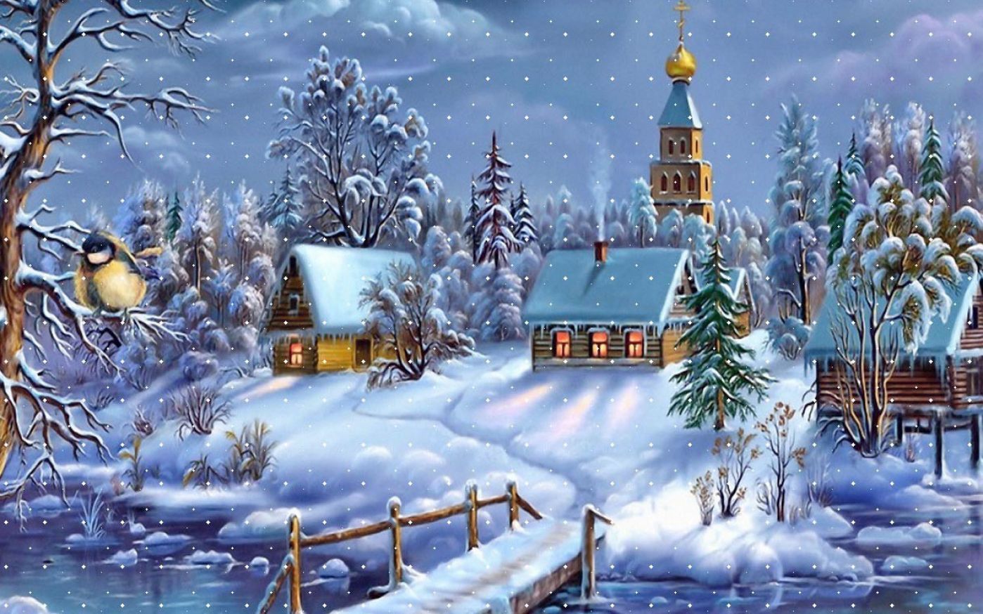1398x874 Cartoon Christmas Desktop Wallpaper