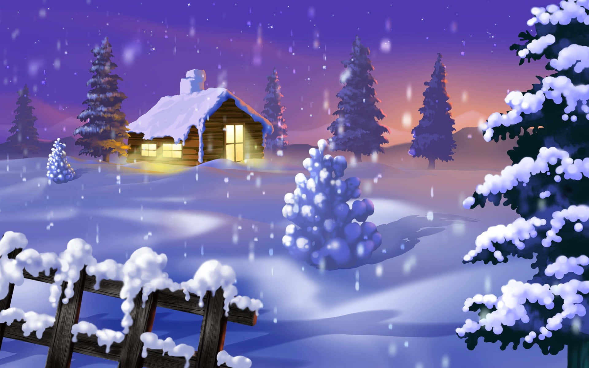 1920x1200 Snowy Christmas Background