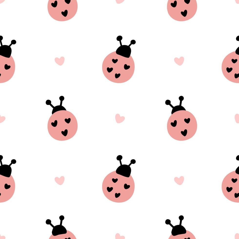 980x980 Scandinavian Ladybug and hearts vector