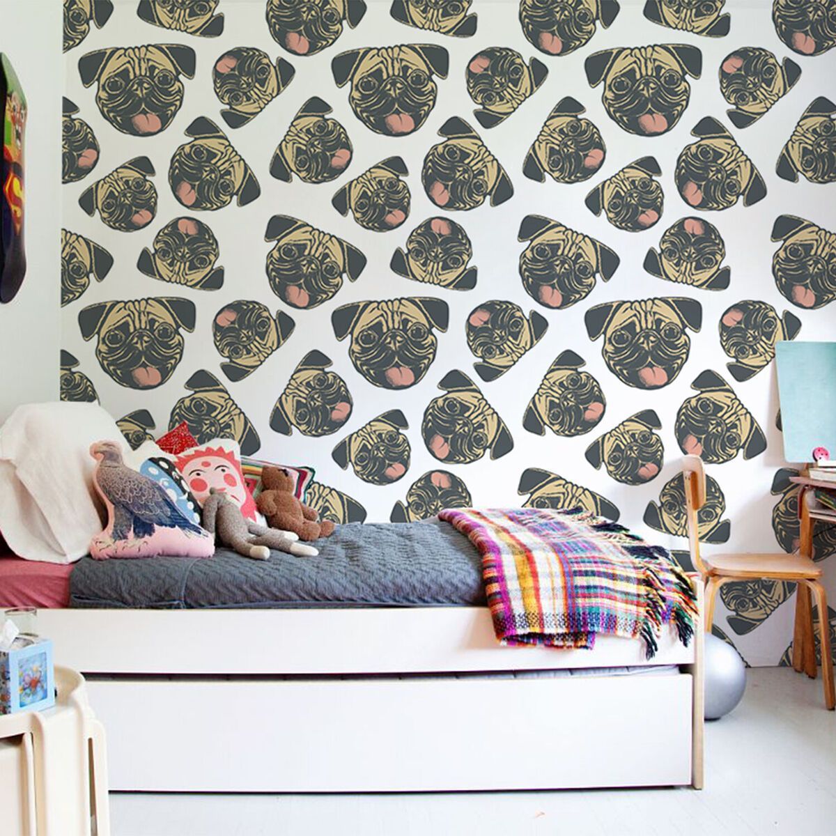 1200x1200 Removable Wallpaper Self Adhesive Pugs