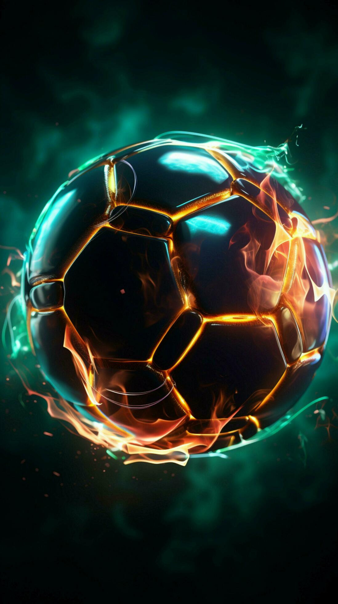 1098x1960 Neon soccer ball banner Promote sports