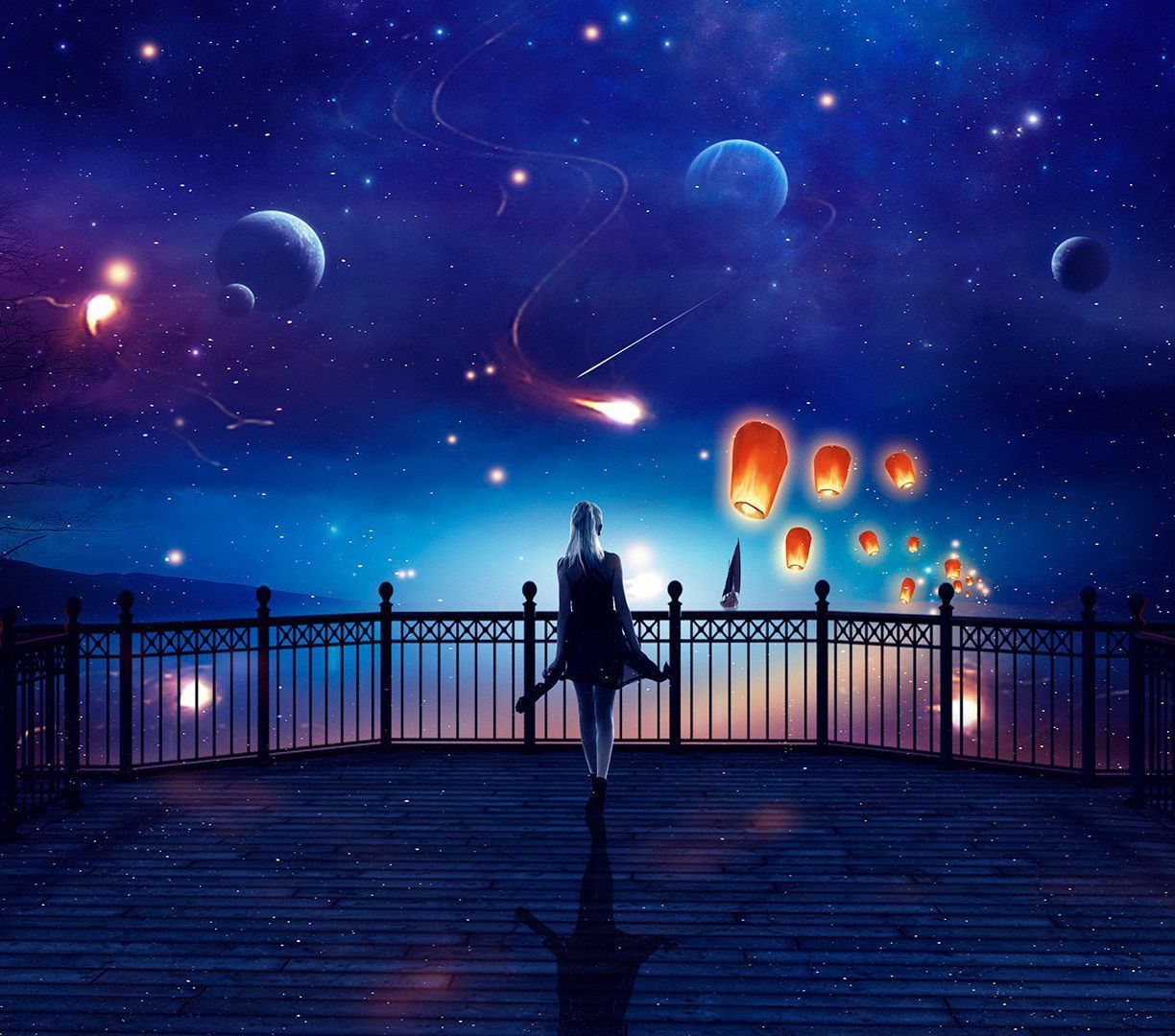 1224x1080 Wallpaper outdoor, fantasy, anime girl