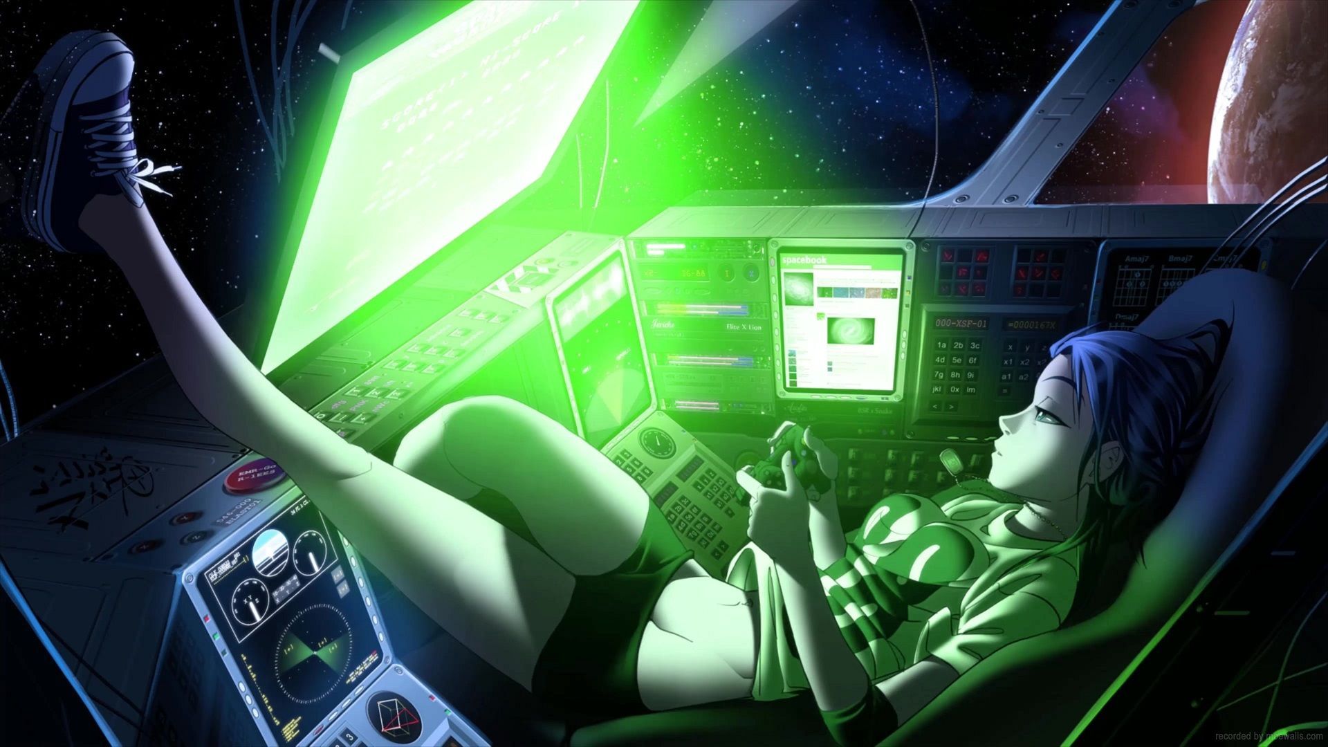1920x1080 Gamer Girl Space Live Wallpaper