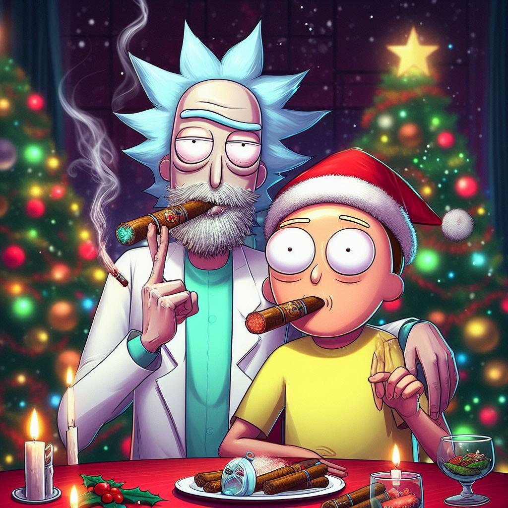 1024x1024 Morty Xmas Wallpaper