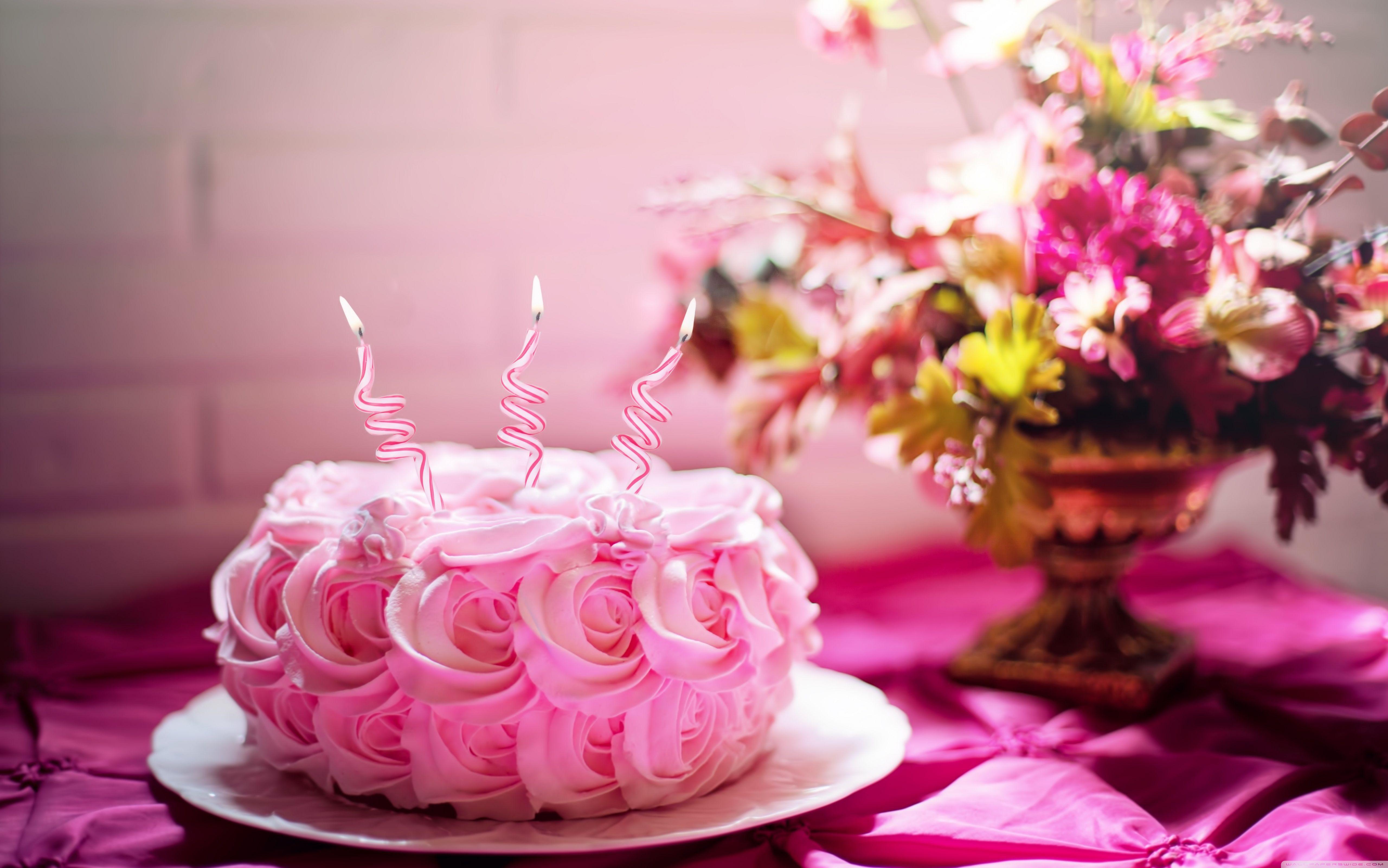 5120x3200 Pink Birthday Cake ❤ 4K HD Desktop Wallpaper for 4K Ultra