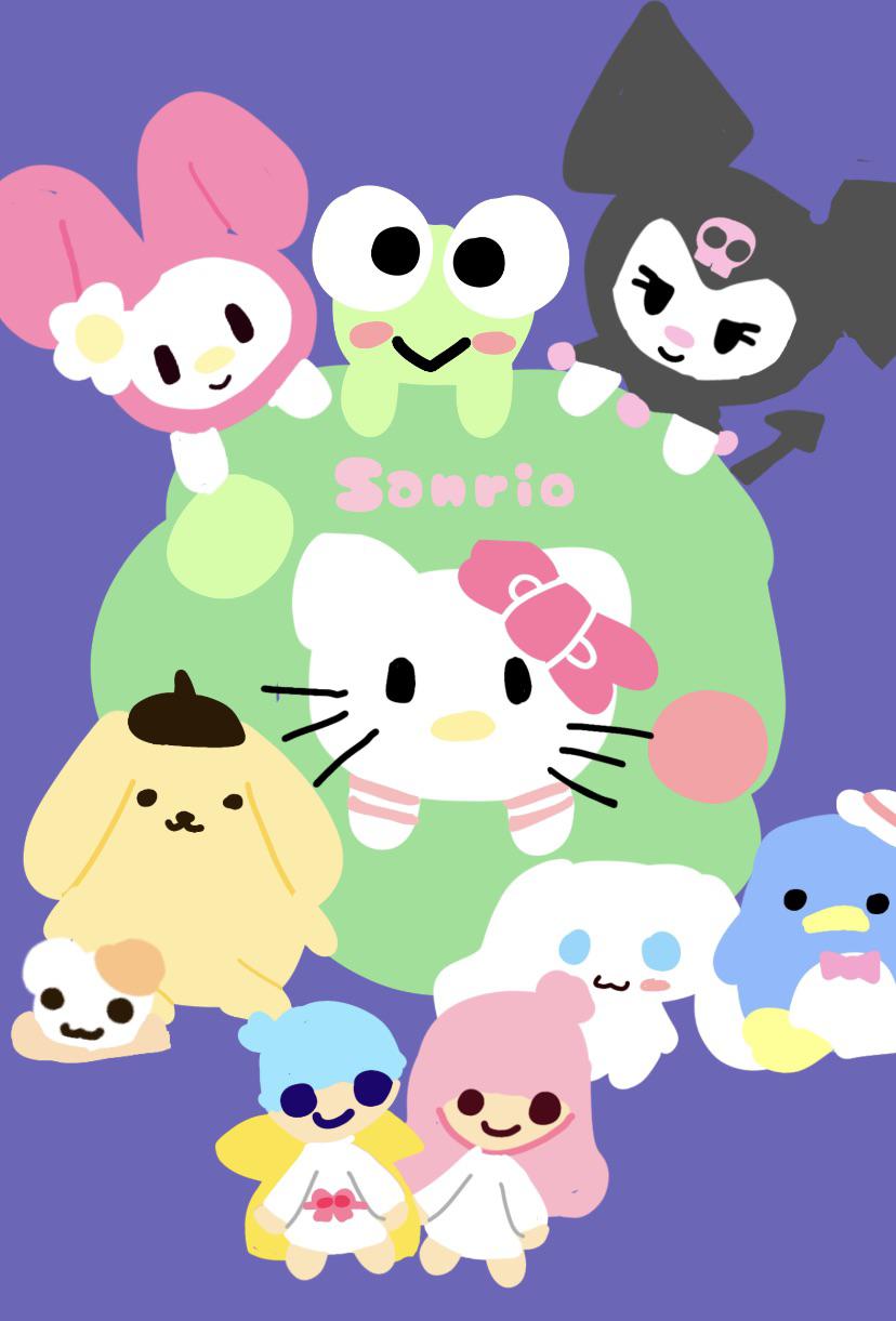 828x1221 cute hello Kitty Christmas art