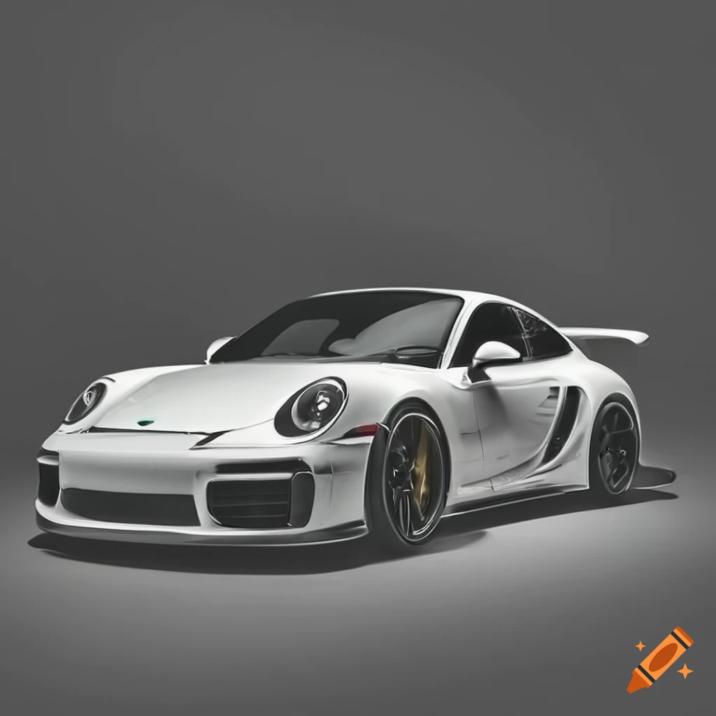 1024x1024 Porsche super cars in black and white