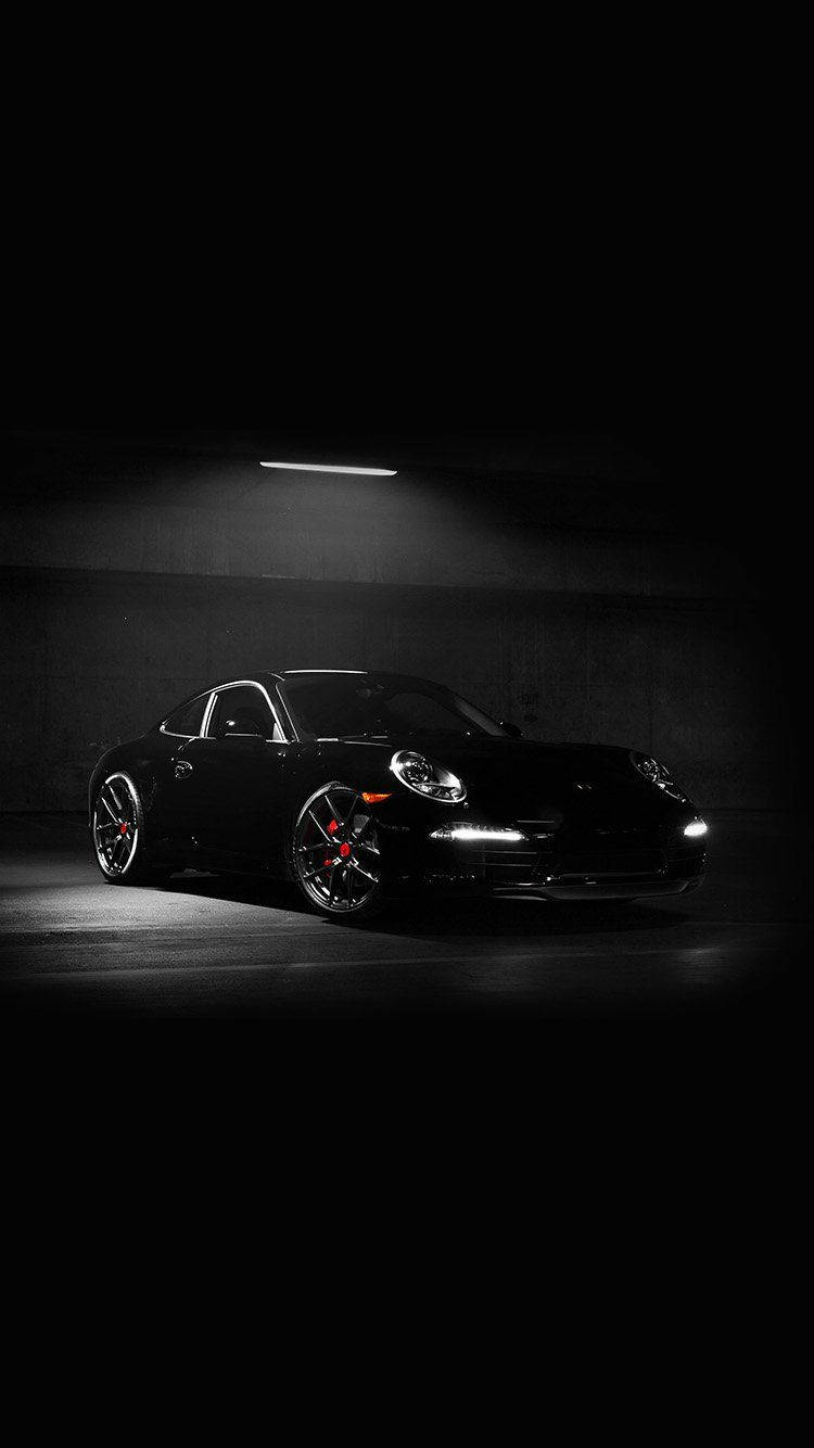 750x1334 Porsche 911 Black Car iPhone