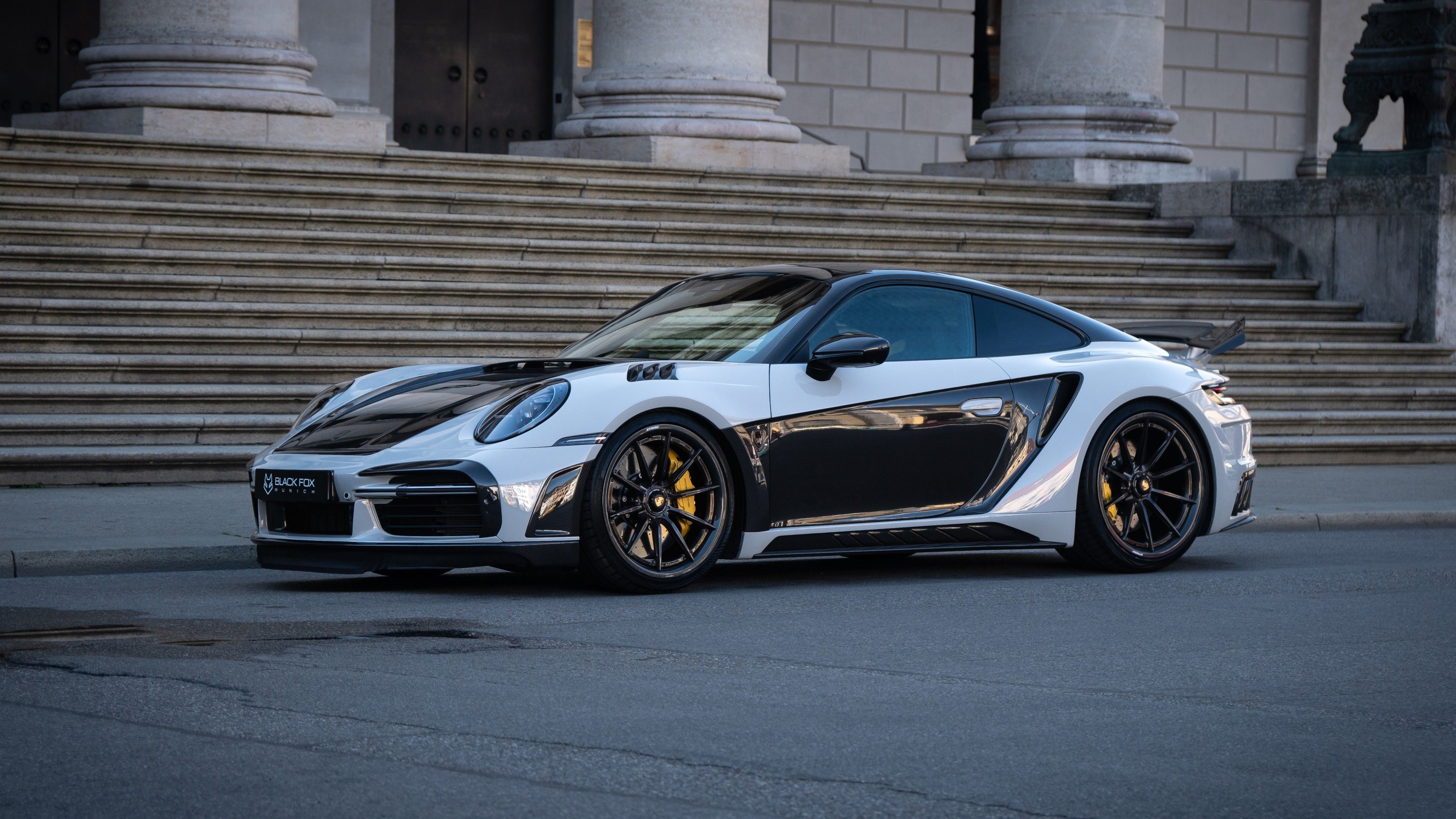3840x2160 White Black TopCar Porsche 911 Turbo S