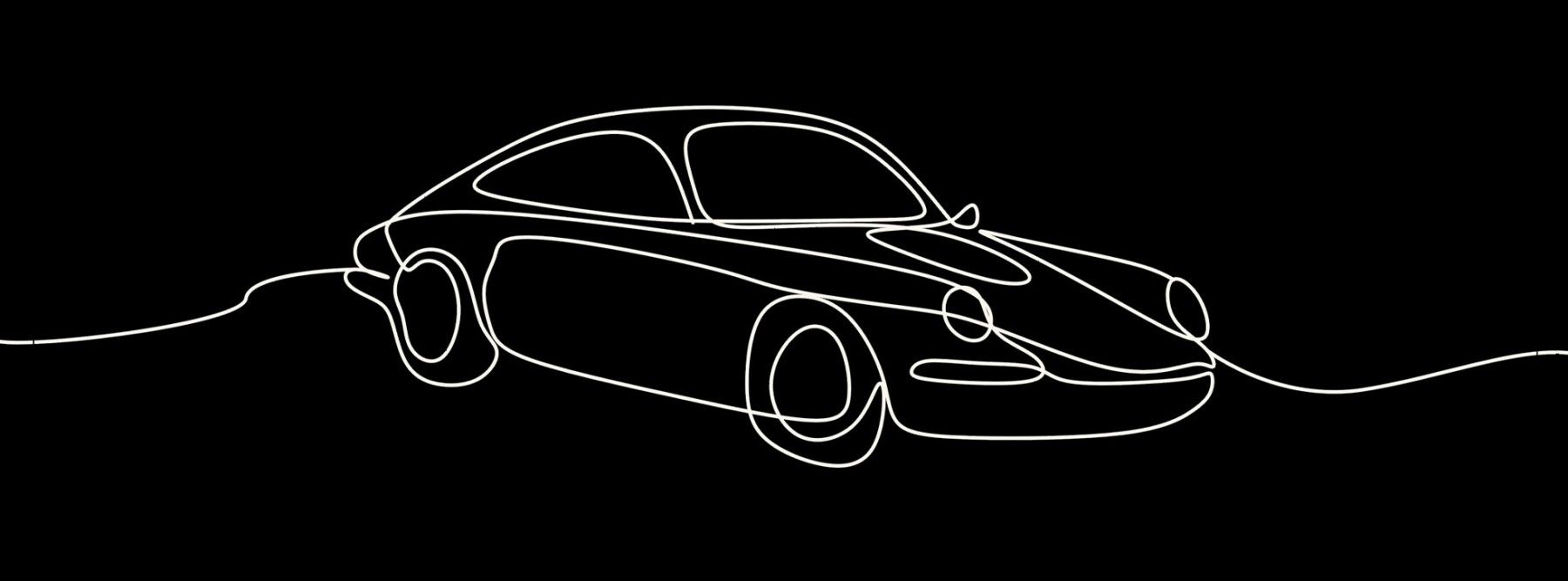 1800x667 Porsche Line Art. WALLPAPER