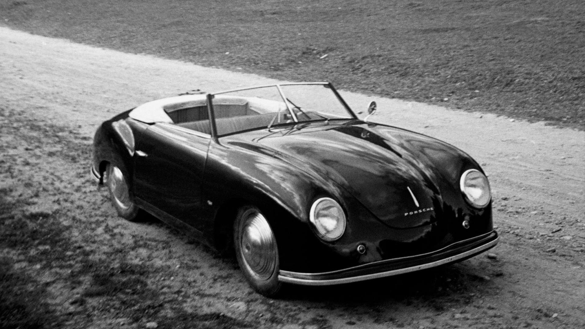 1920x1080 Wallpaper porsche, black and wite