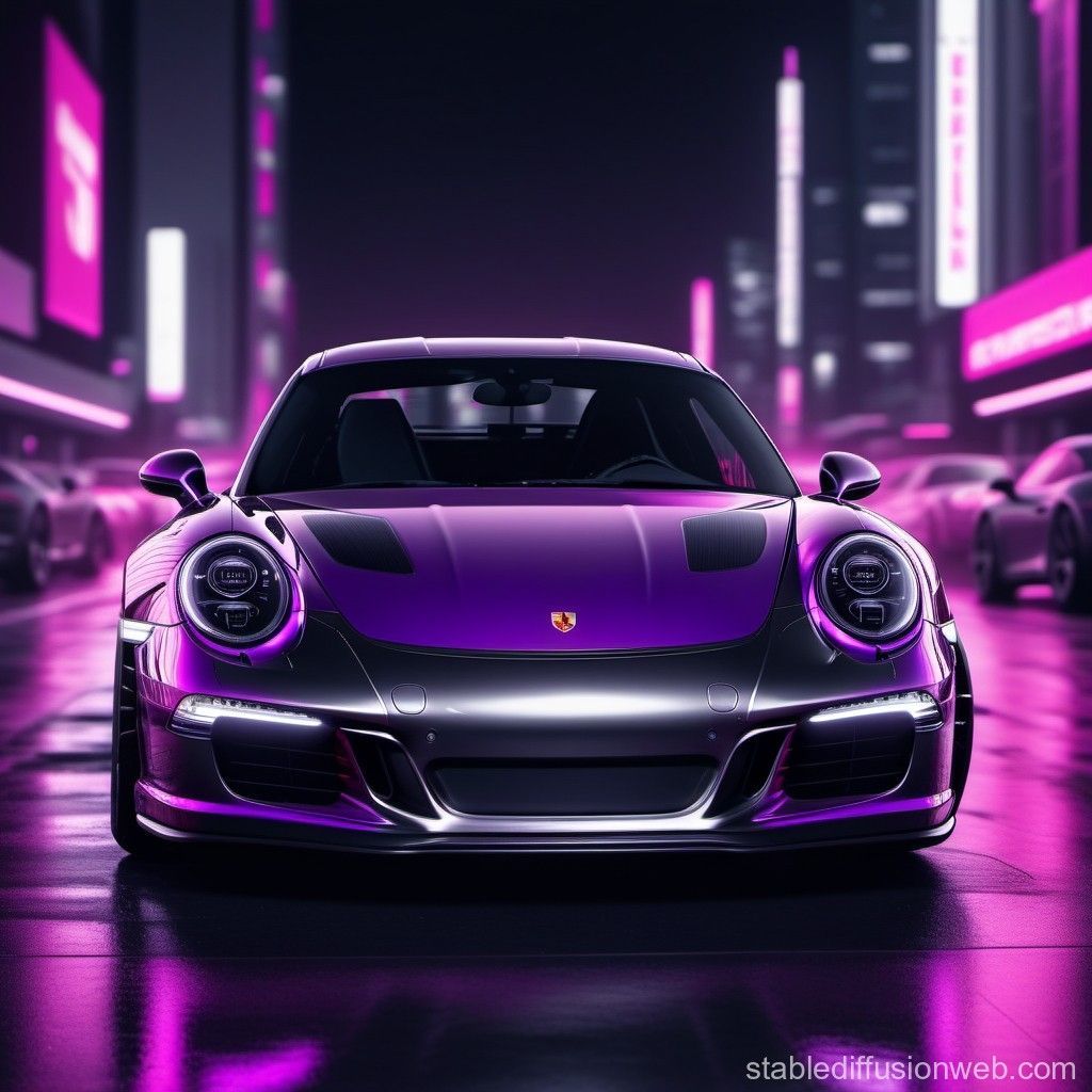 1024x1024 Black and White Porsche 911 Image