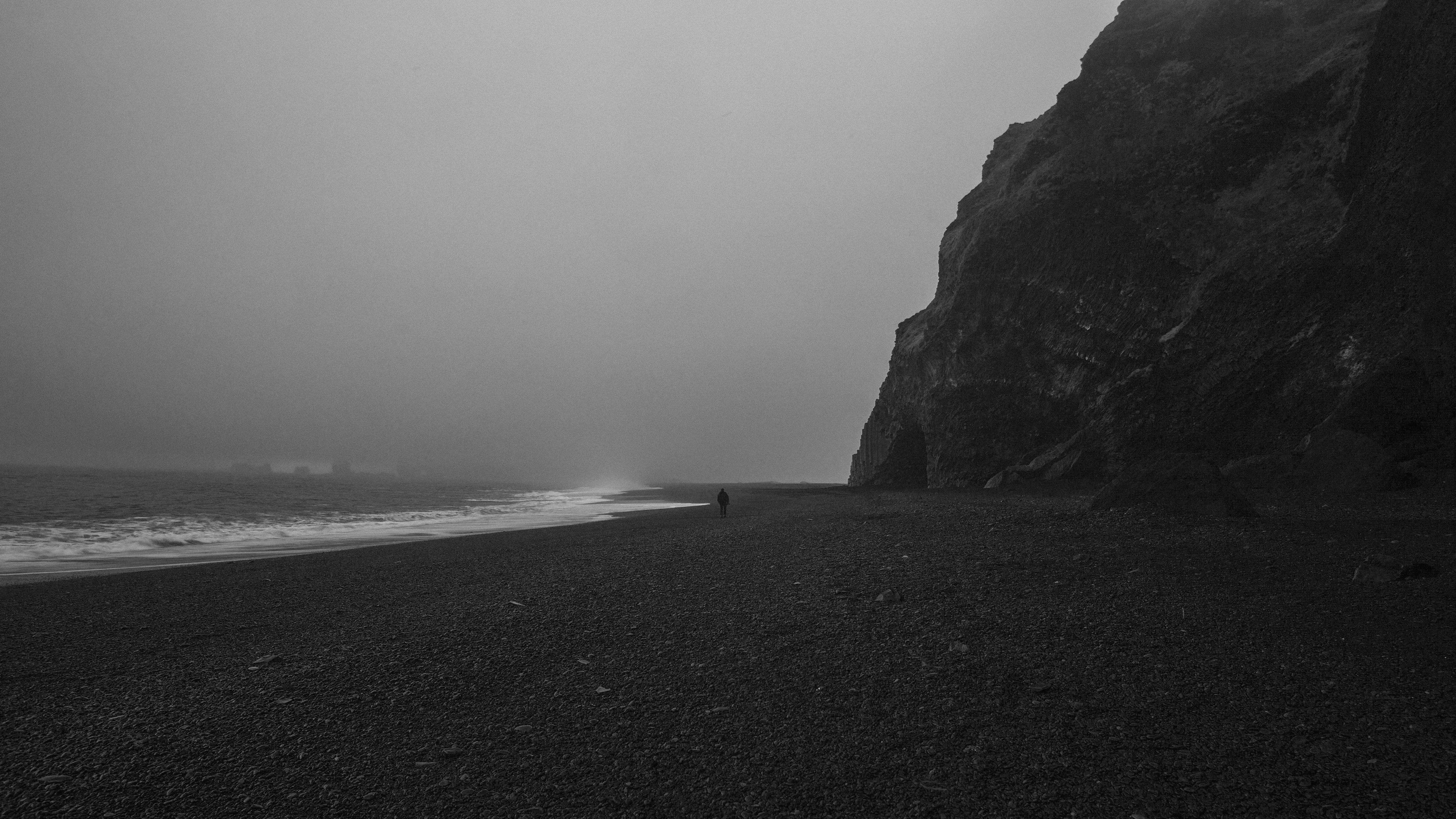4894x2753 black sand, Shore HD Wallpaper / Desktop and Mobile Image