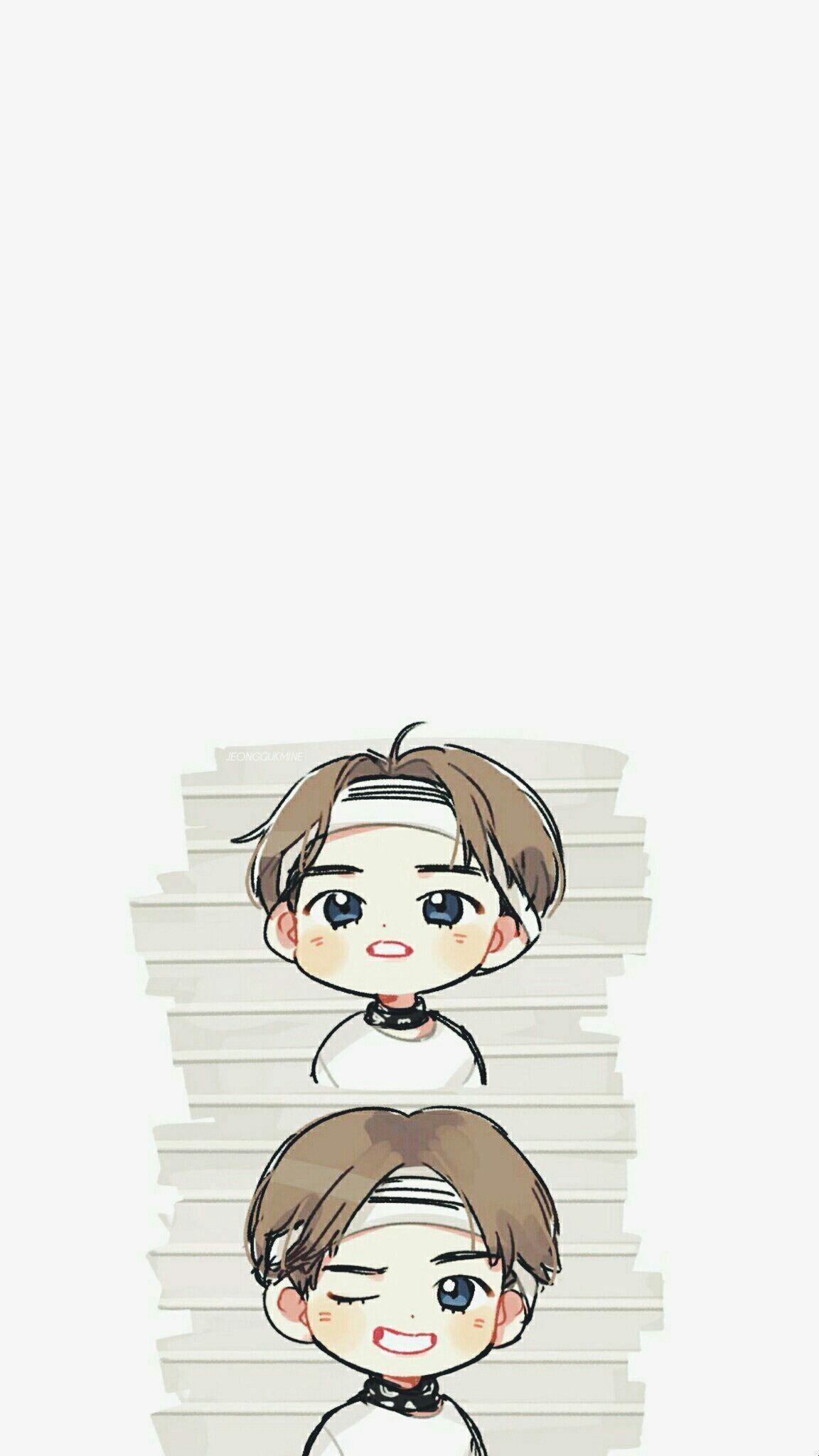 1152x2048 Taehyung Chibi Wallpaper