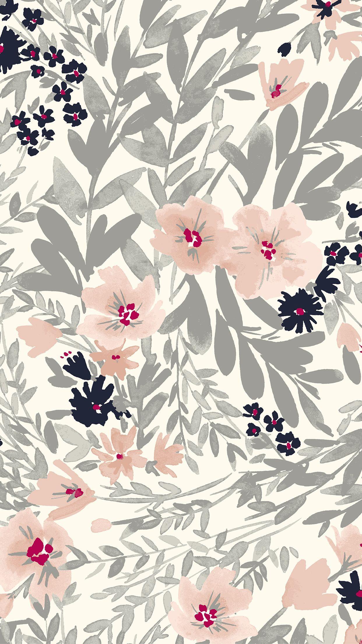 White Illustration Flowers Phone Wallpaper Template and Ideas for Design   Fotor