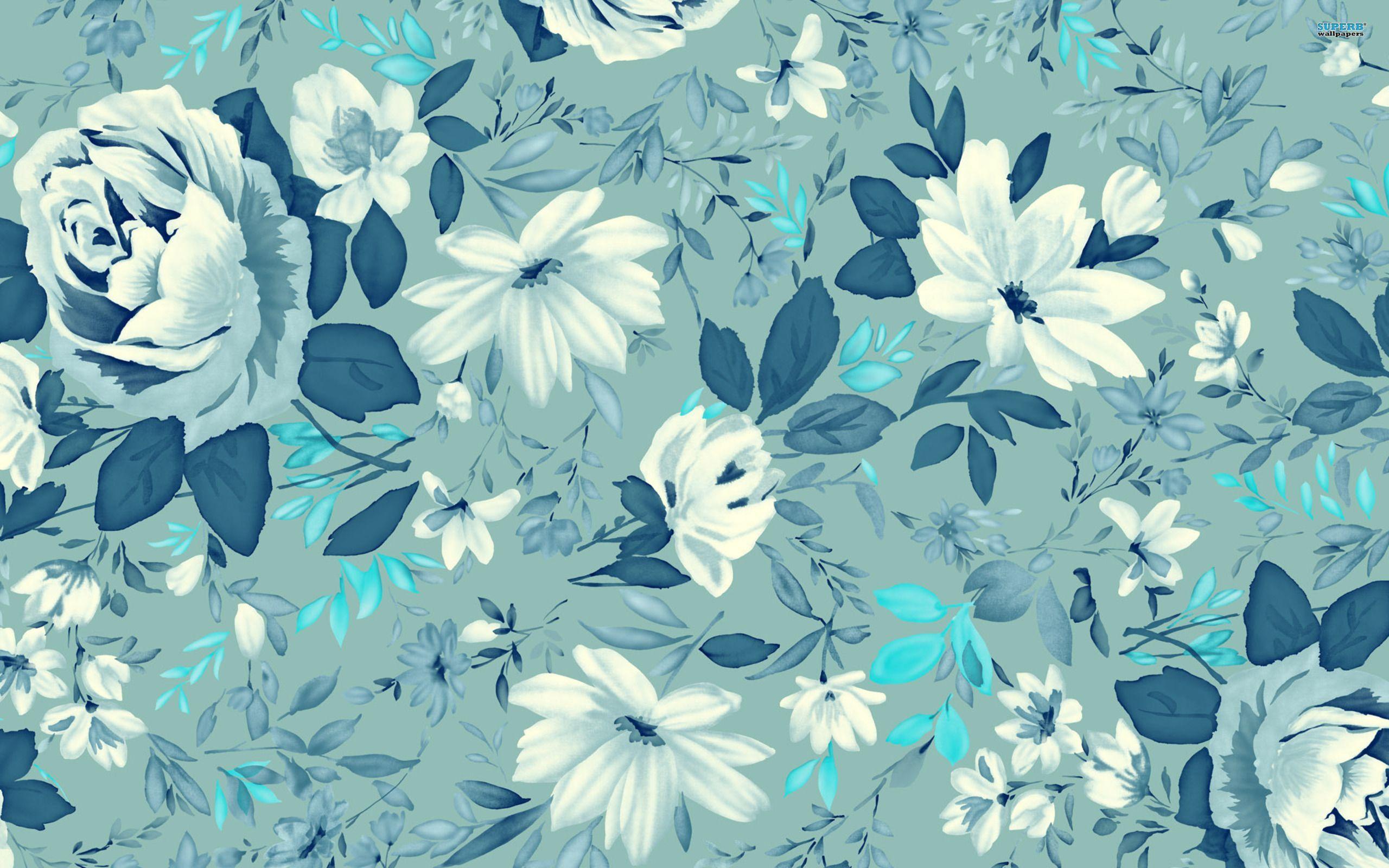 Blue Floral Pattern Wallpapers - Top Free Blue Floral Pattern Backgrounds -  WallpaperAccess