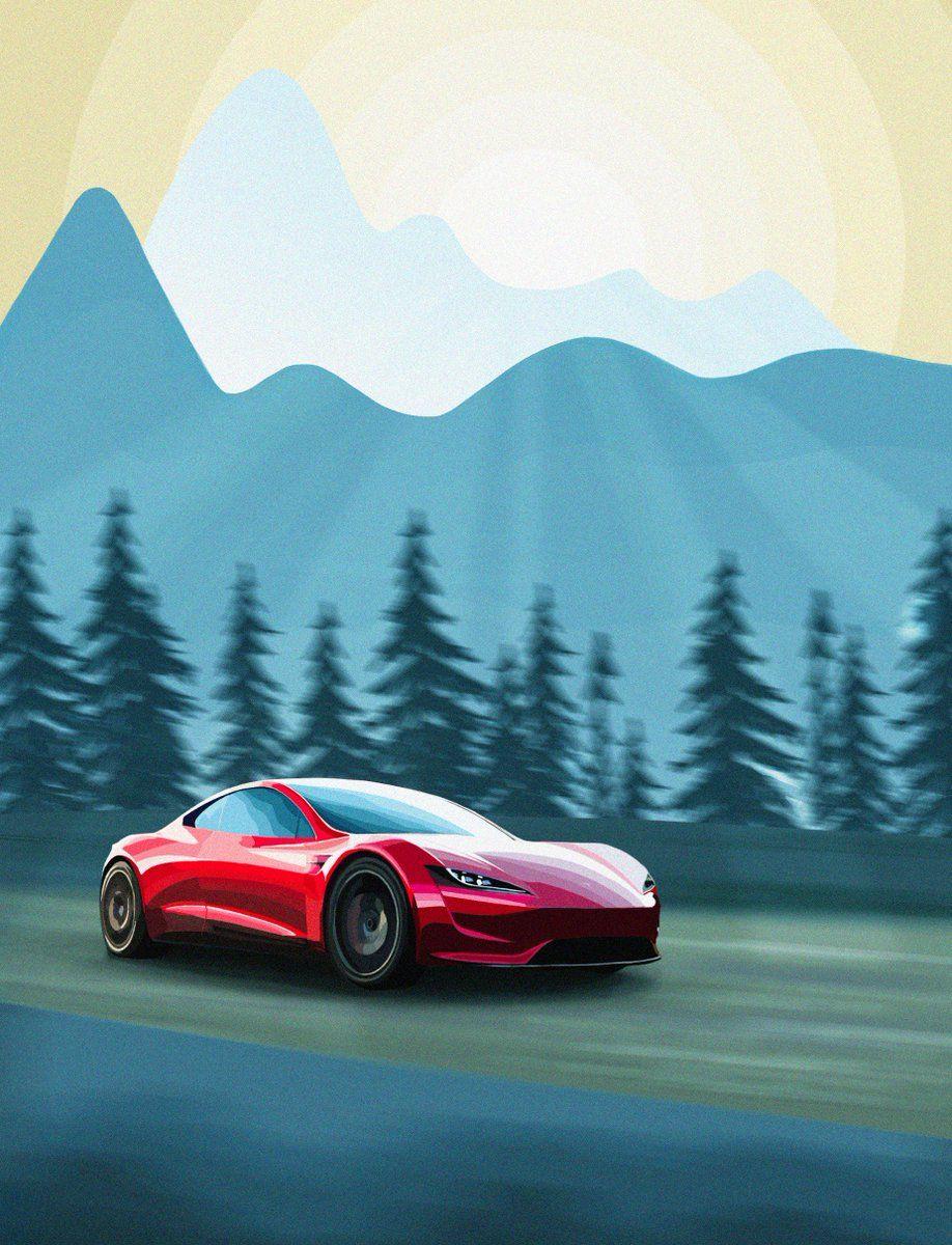 918x1200 Roadster illustration wallpaper. Tesla Motors Club