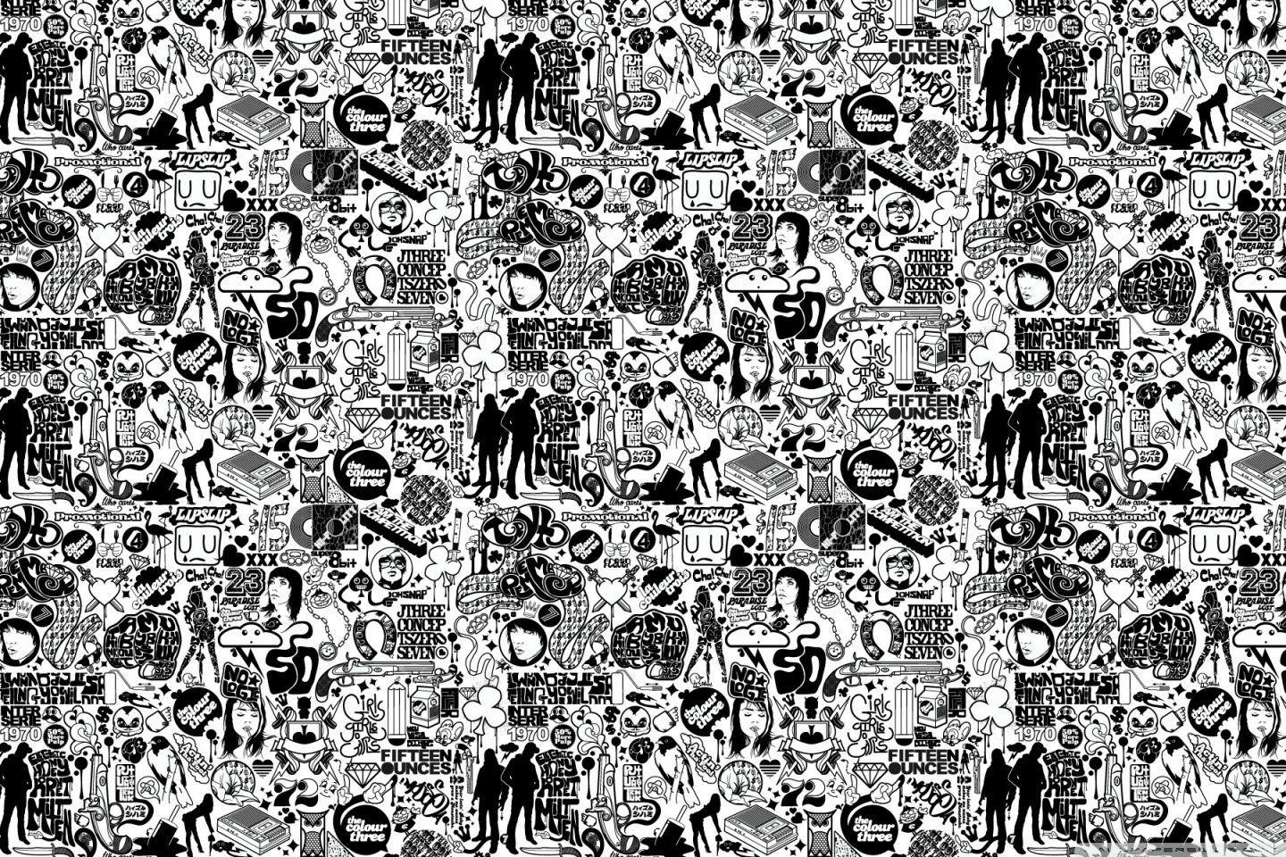 1440x960 Comic Page Black and White Wallpaper at