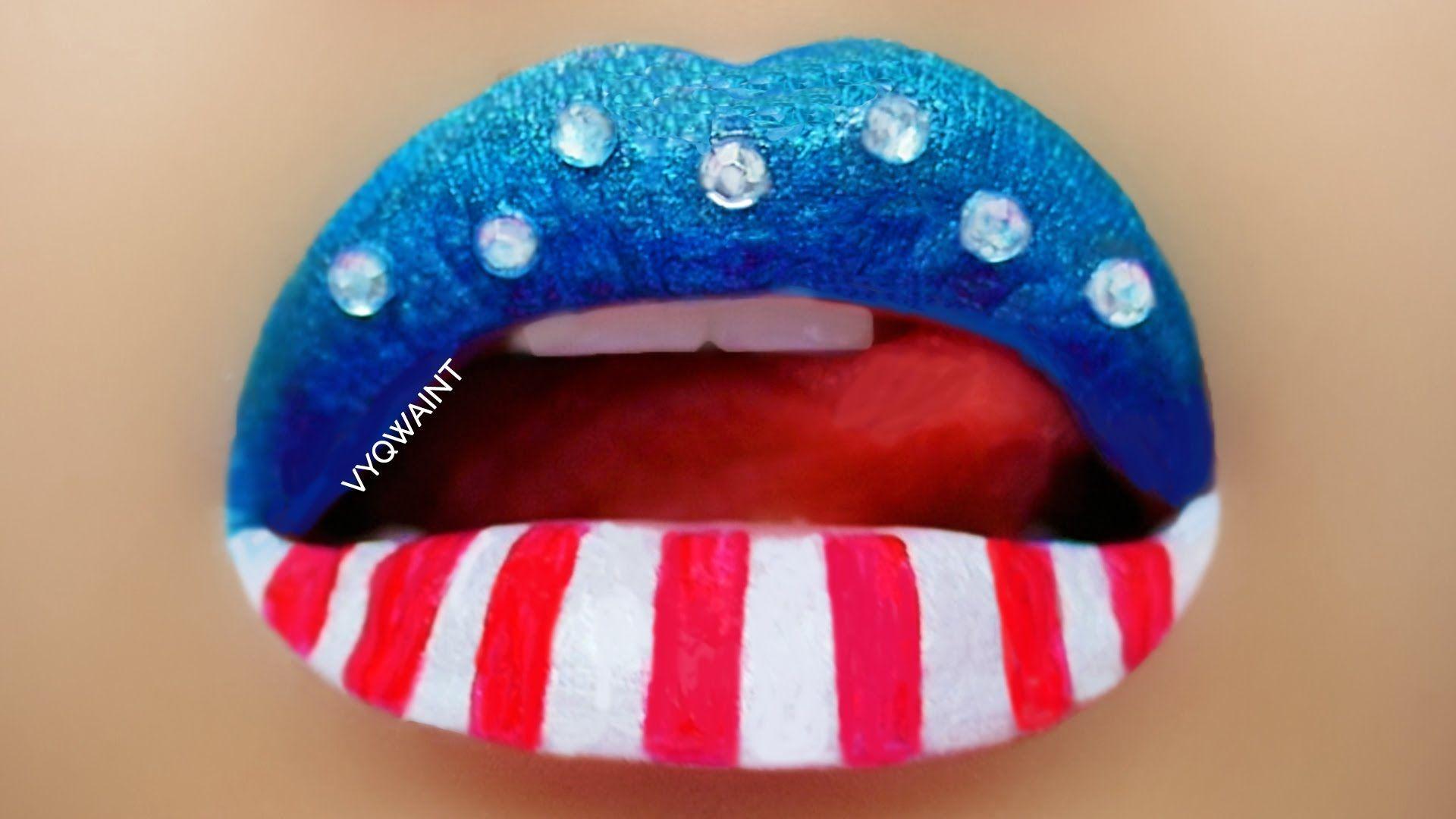 1920x1080 American Flag Lips Wallpaper
