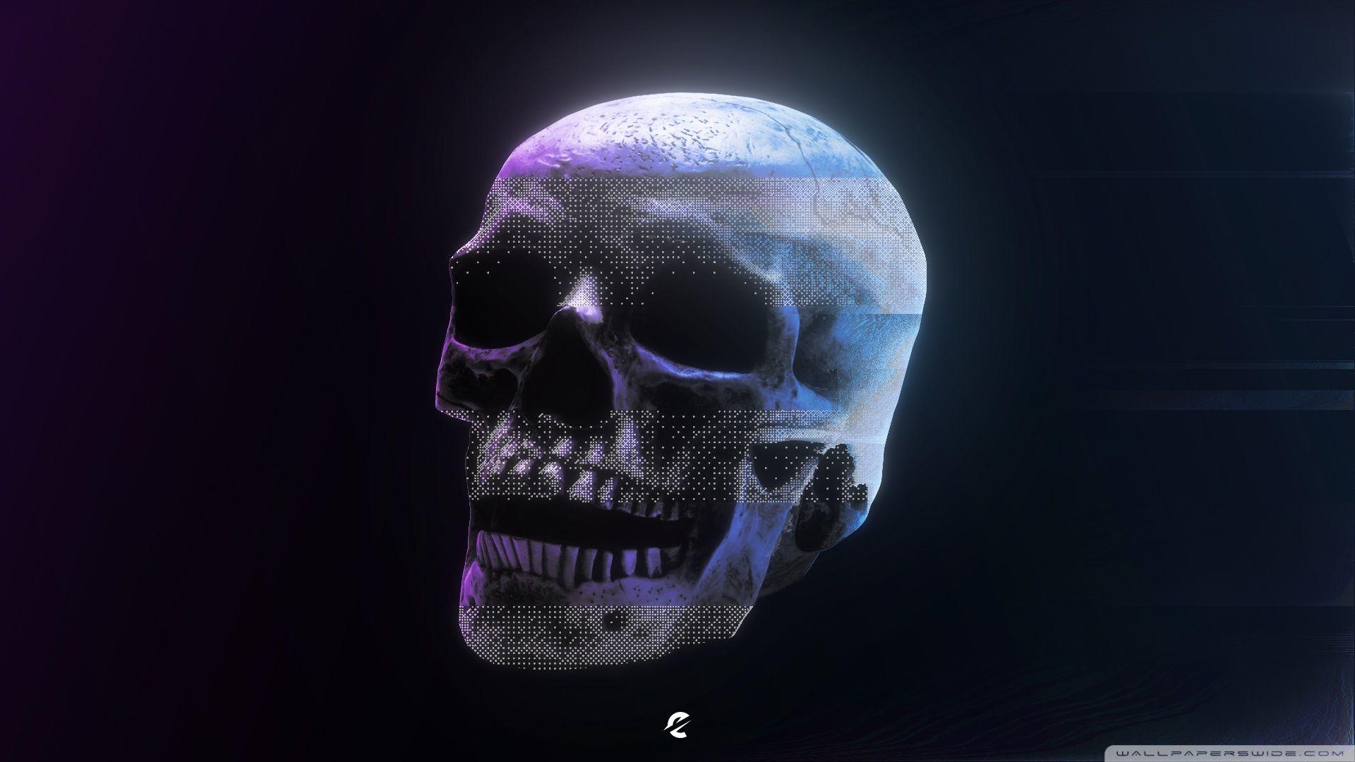 1920x1080 Glitch Art Style Skull ❤ 4K HD Desktop Wallpaper for 4K