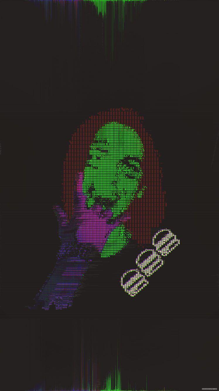 748x1330 glitch art, Abstract, ASCII art Wallpaper HD / Desktop