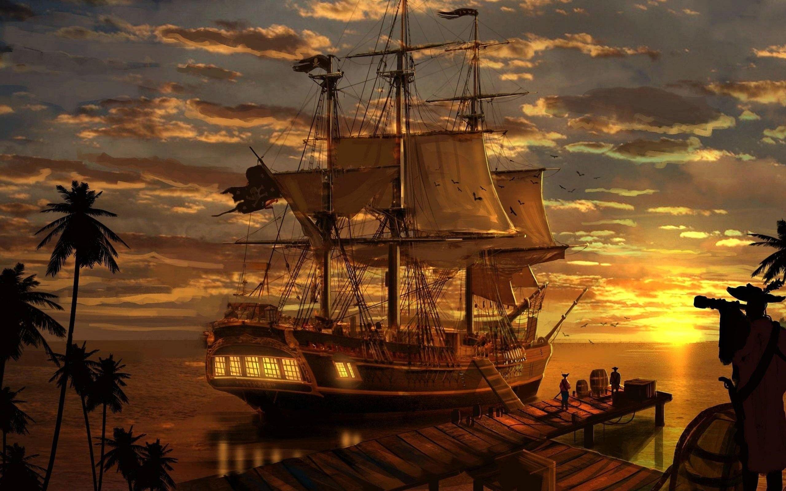 2560x1600 Tablet, Picture, art, Ship, Fantasy, Pirates Fantasy