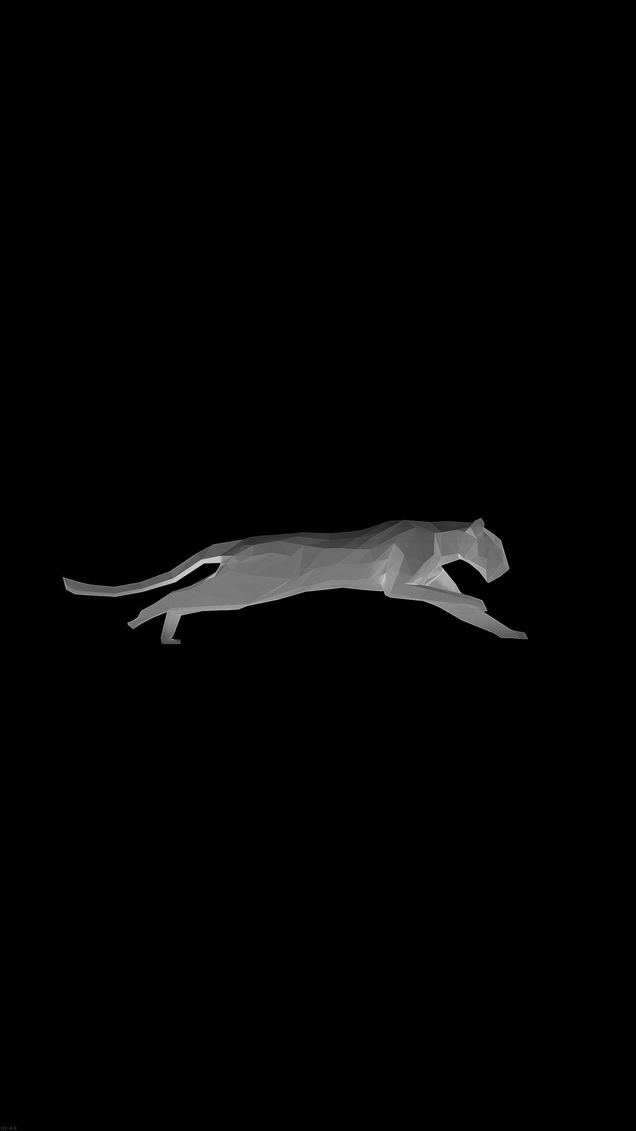 1242x2208 Running Puma Black Illust Art Minimal iPhone 8 Wallpaper