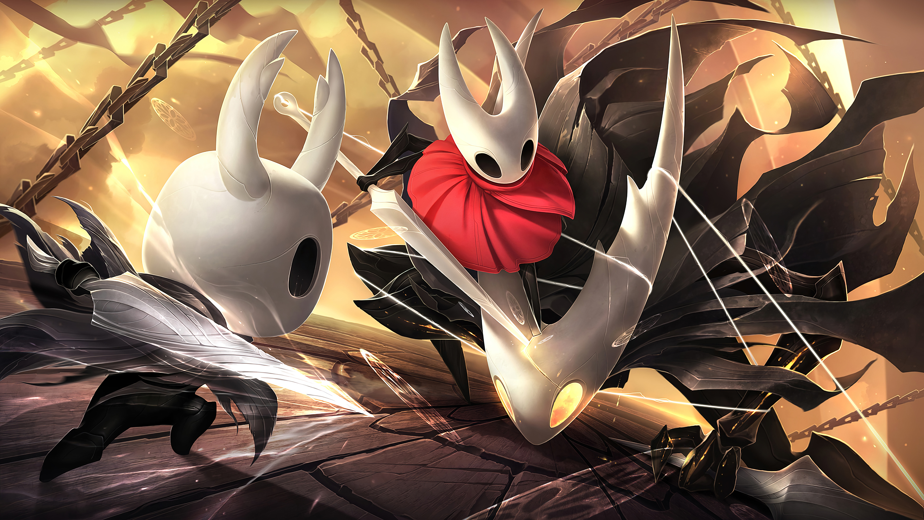 3840x2160 Hollow Knight in fight Wallpaper 4K for Desktop