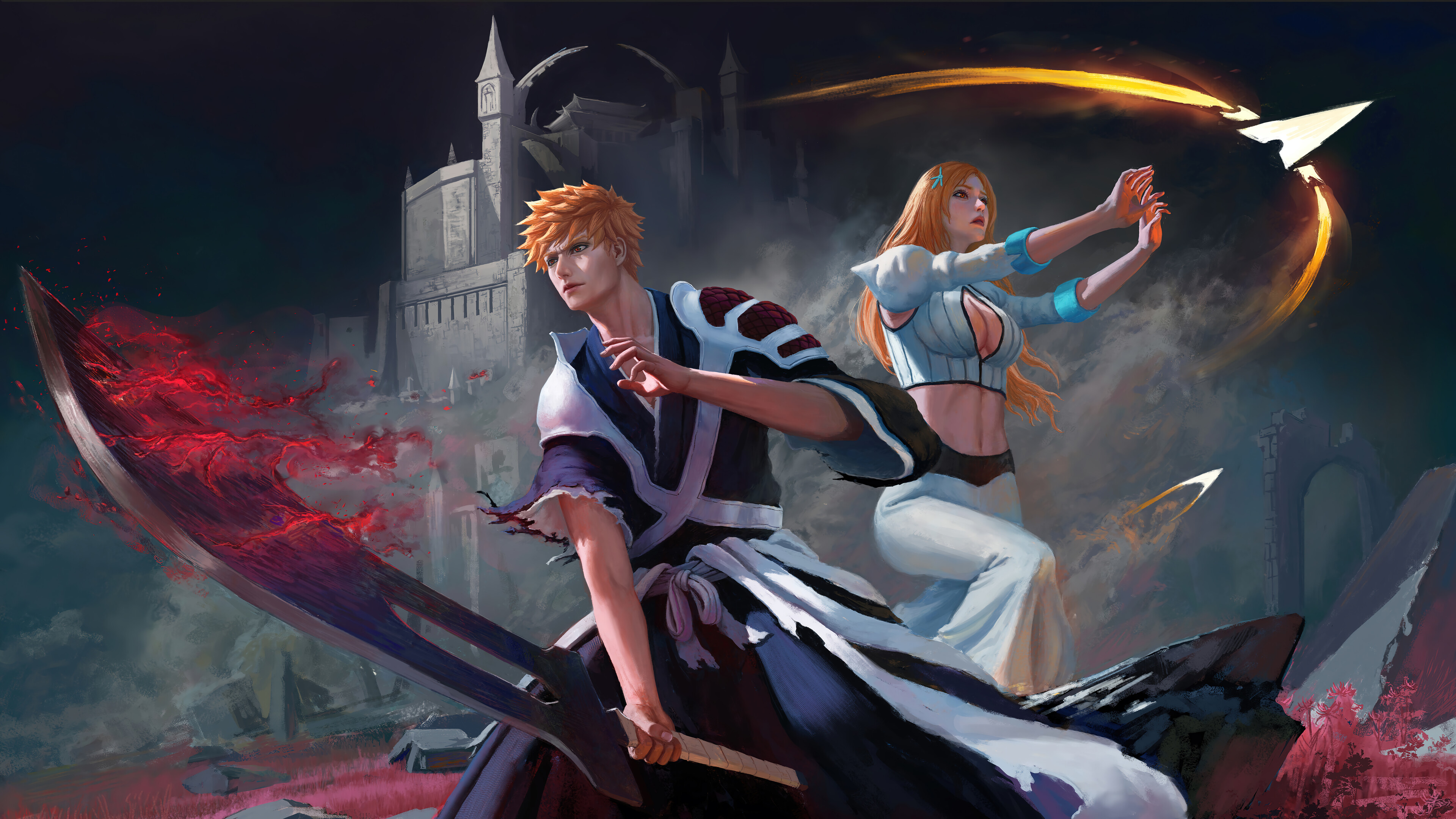 3840x2160 Ichigo Orihime Bleach 1000 Year Blood