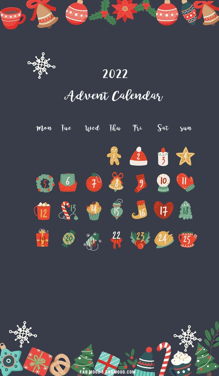 700x1200 Christmas Calendar Wallpaper : Advent Calendar For Phone. Colour + Mood + Style Inspiration