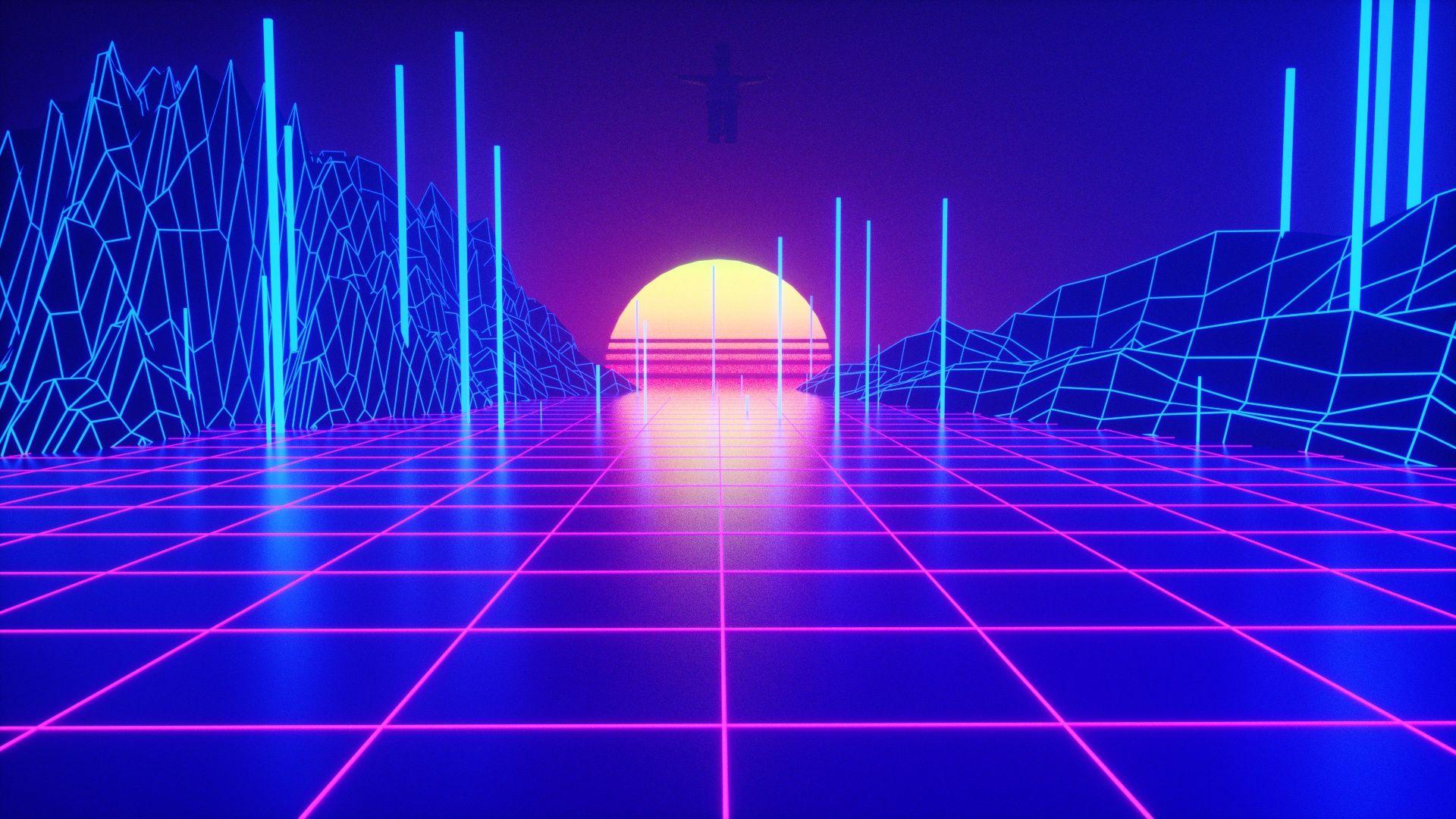 1920x1080 Retrowave Tron Grid, Nghệ sĩ HD, Hình nền 4k, Hình ảnh https://wallpaperaccess.com/full/1560956.jpg